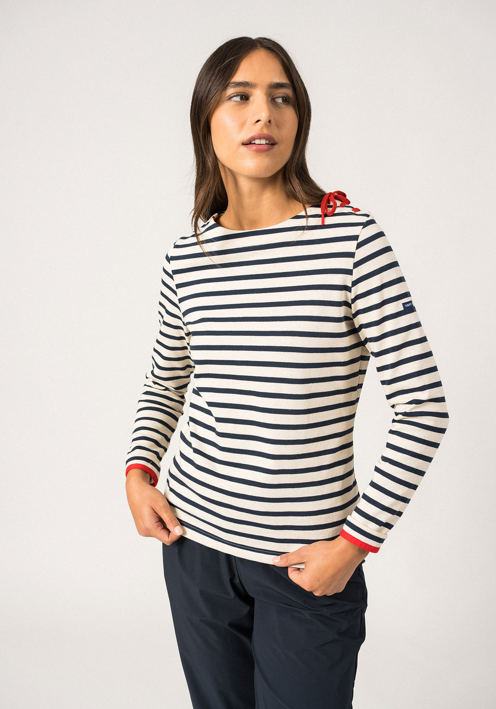 Cavalaire Breton shirt (ECRU/MARINE/TULIPE)