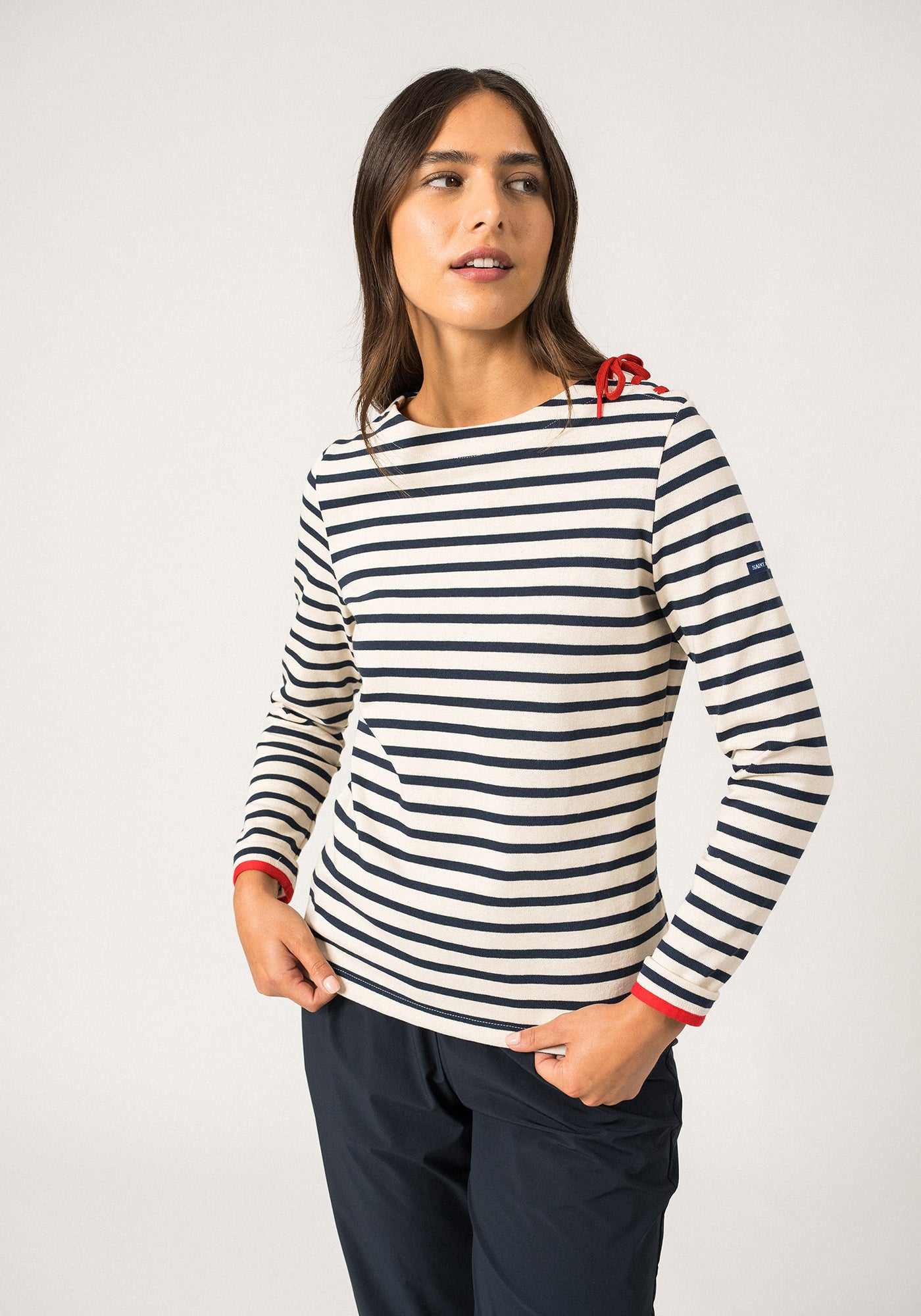 Cavalaire Breton shirt (ECRU/MARINE/TULIPE)