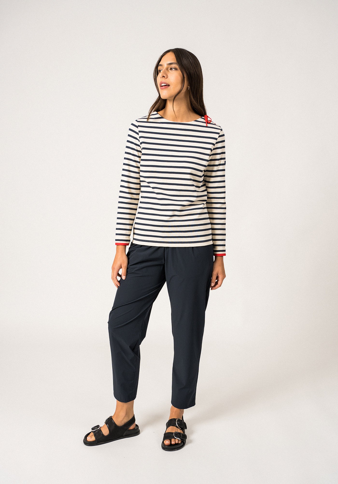 Cavalaire Breton shirt (ECRU/MARINE/TULIPE)