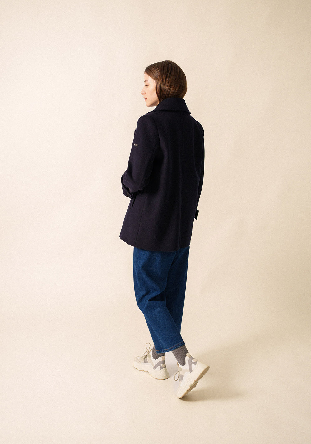 Ste Romy peacoat - in wool (NAVY)