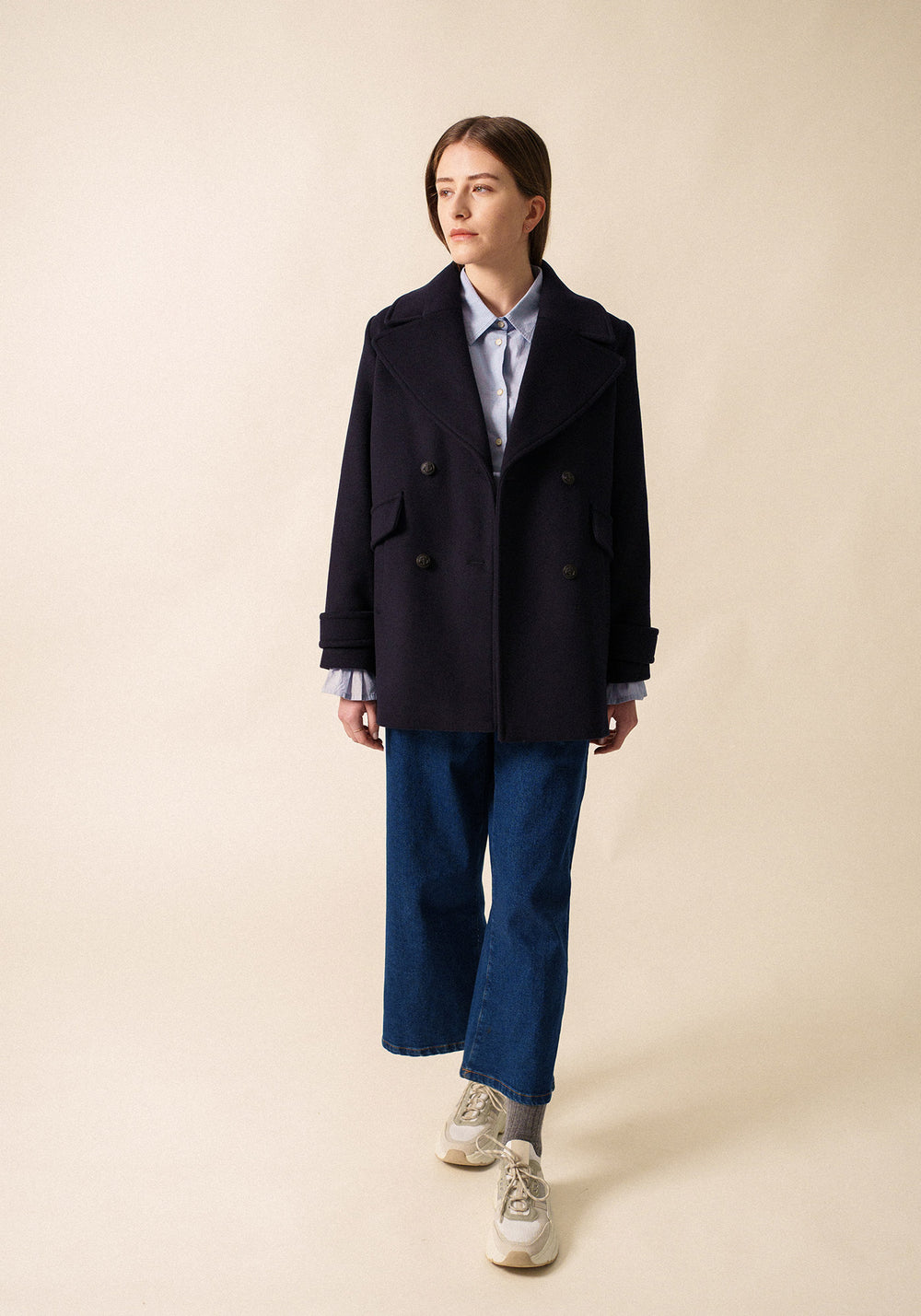 Ste Romy peacoat - in wool (NAVY)