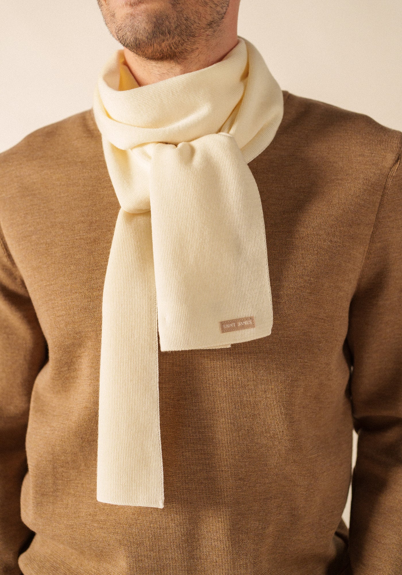 Marée Solid Scarf - in wool (BLANC)