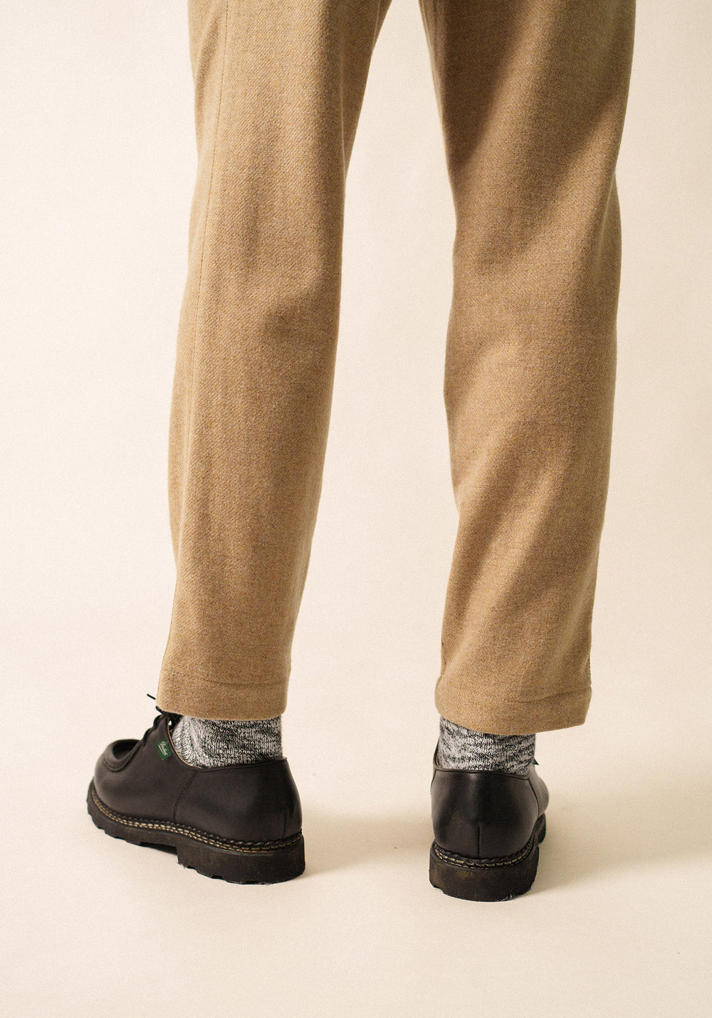 Andreas flannel trousers - straight fit (BEIGE FONCE)