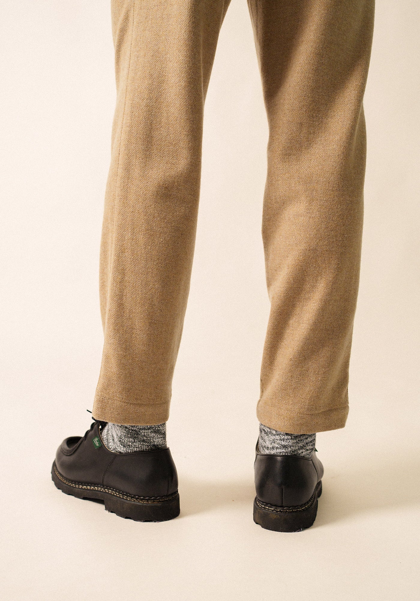 Andreas flannel trousers - straight fit (BEIGE FONCE)