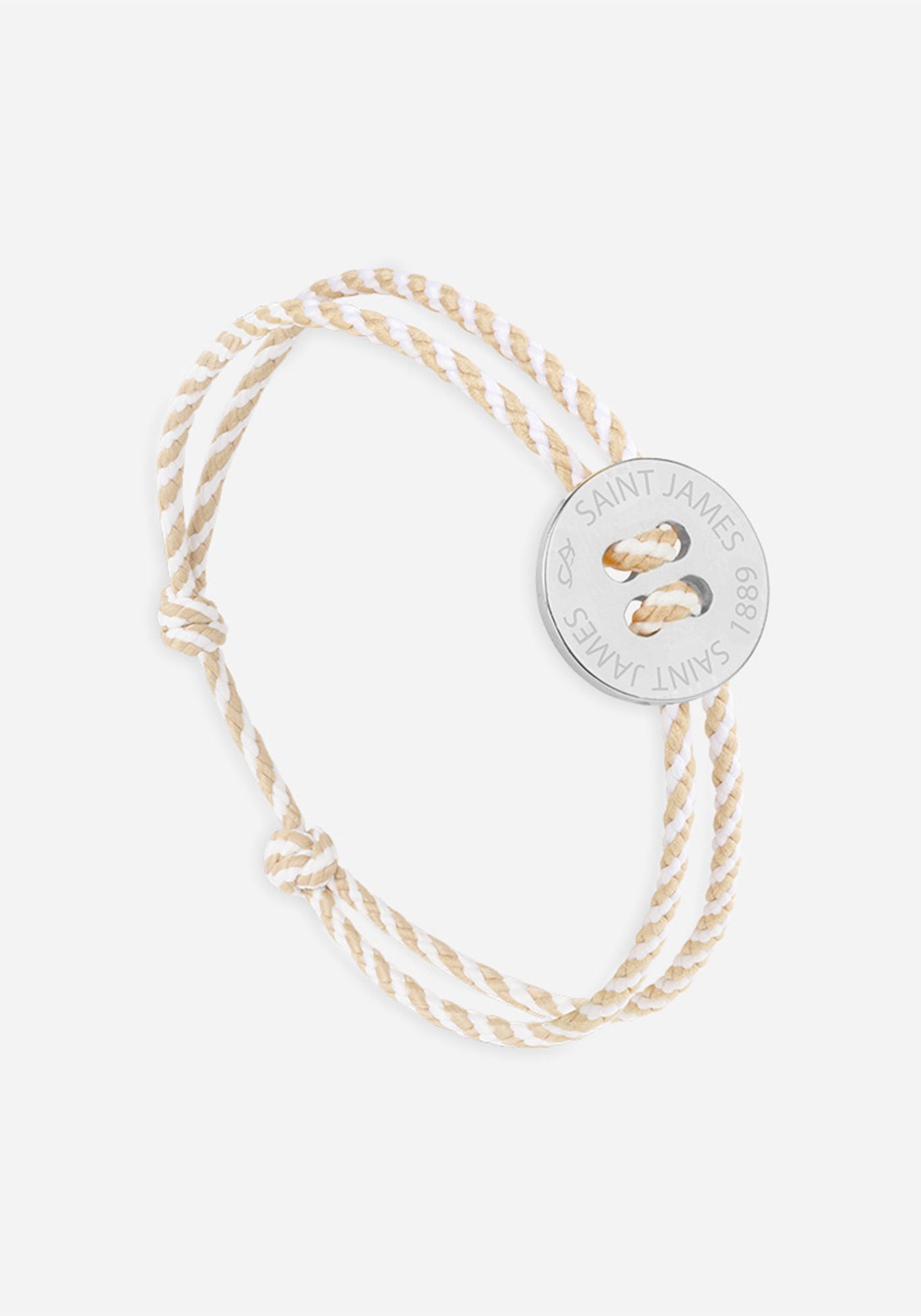 Button bracelt x Le Vent à la Française (ARGENT/RAYE BLANC/BEIGE)
