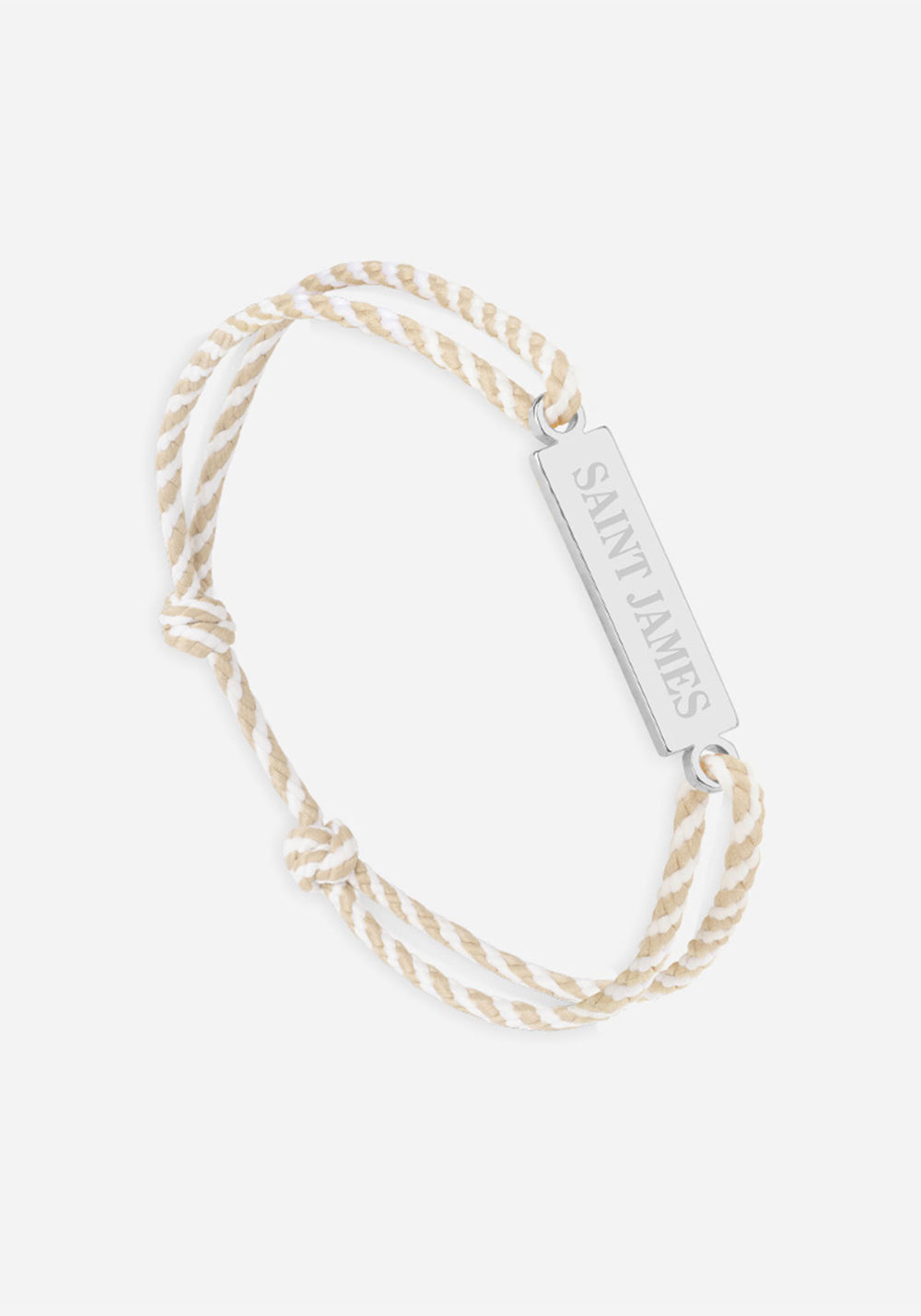 Logo bracelet x Le Vent à la Française (ARGENT/RAYE BLANC/BEIGE)