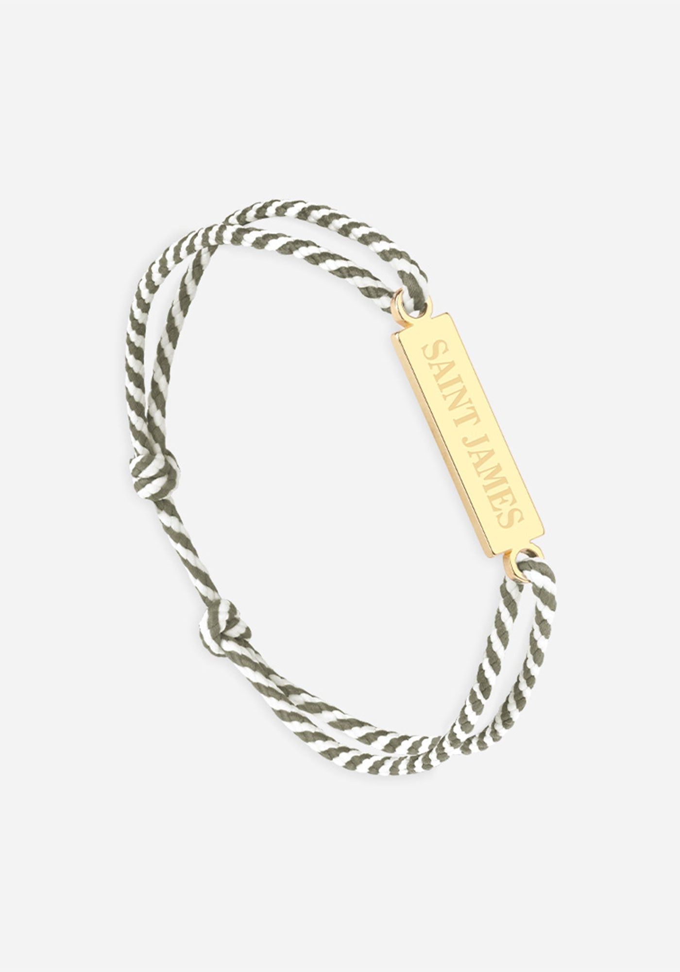 Logo bracelet x Le Vent à la Française (OR/RAYE BLANC/KAKI)