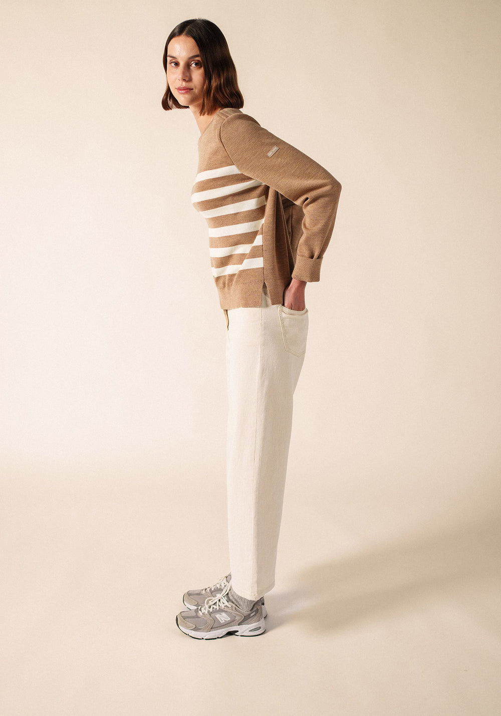 Jersey Marseillan (BEIGE OSCURO/BLANCO)
