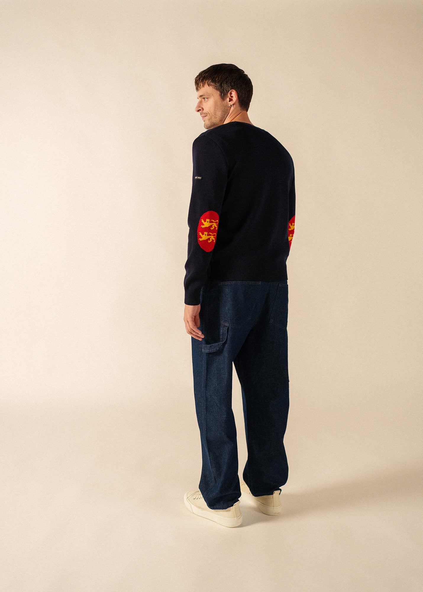 Cardigan with Elbow Patches - Wool - Men • SAINT JAMES [EU]