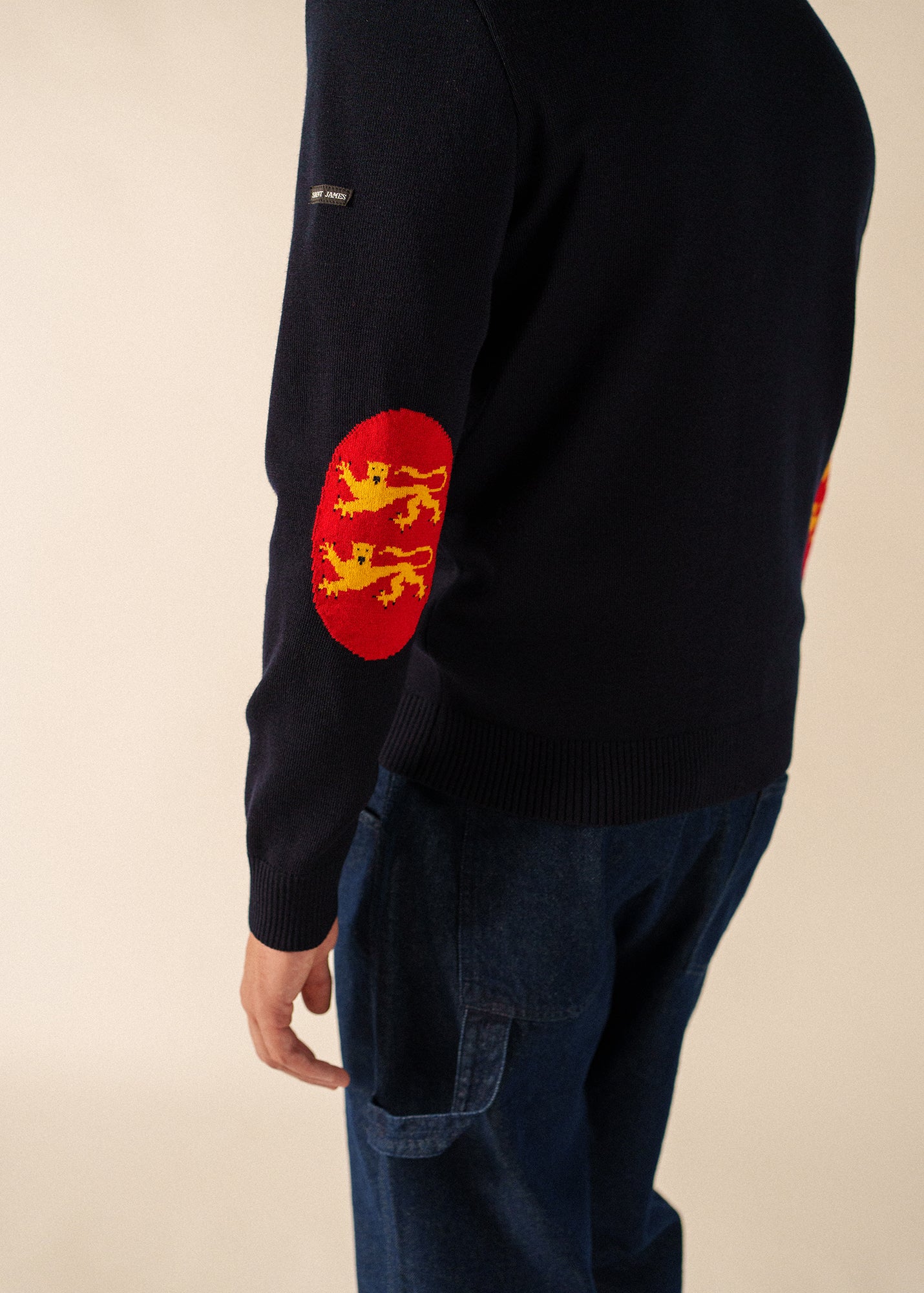 Cardigan with Elbow Patches - Wool - Men • SAINT JAMES [EU]