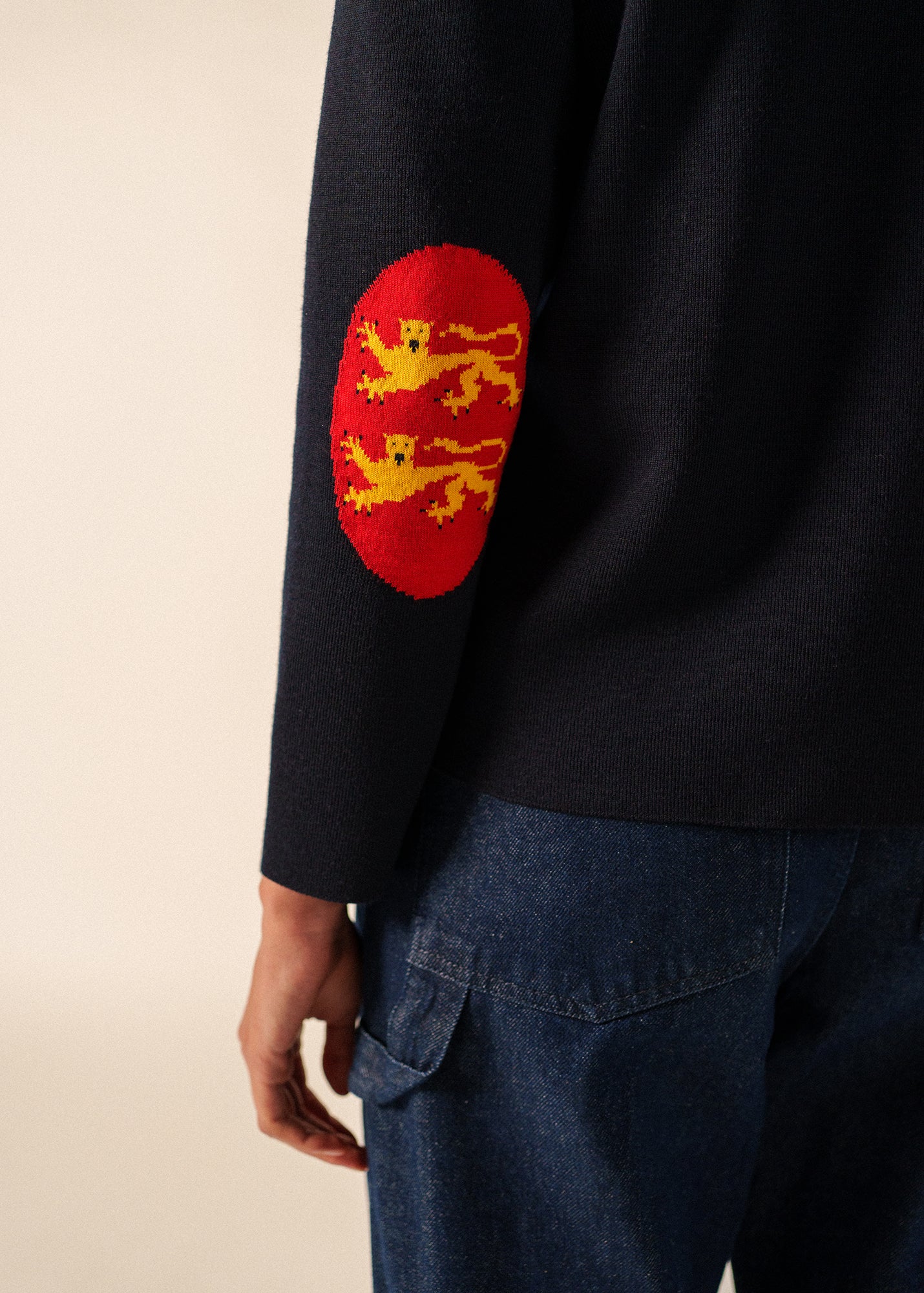 Cardigan with Elbow Patches - Wool - Men • SAINT JAMES [EU]