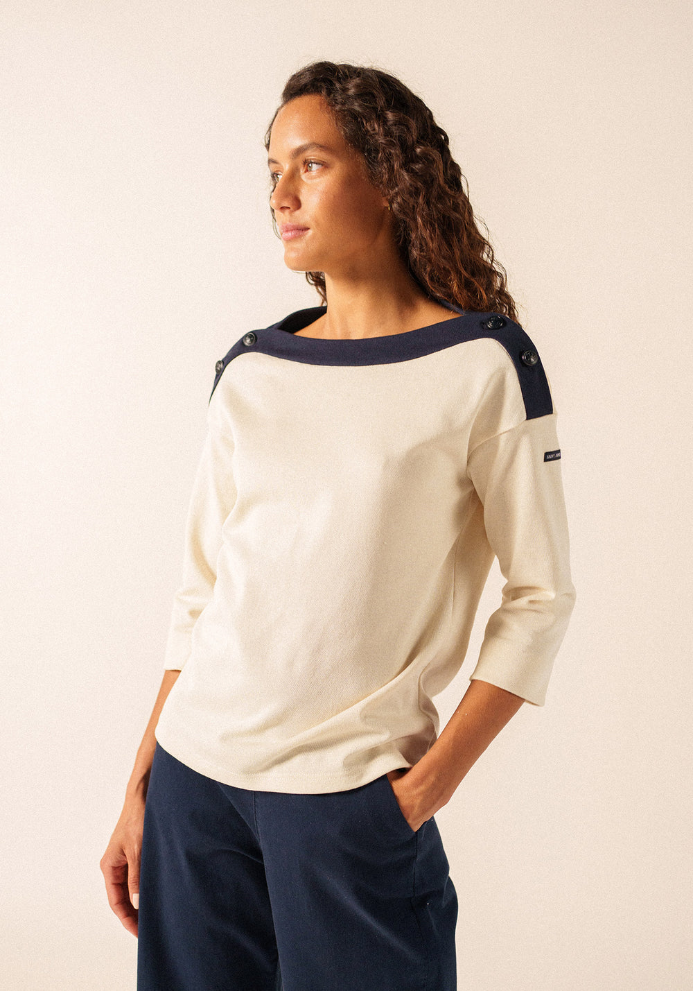 Latsia T-shirt x Isabelle Ballu (ECRU/NAVY)