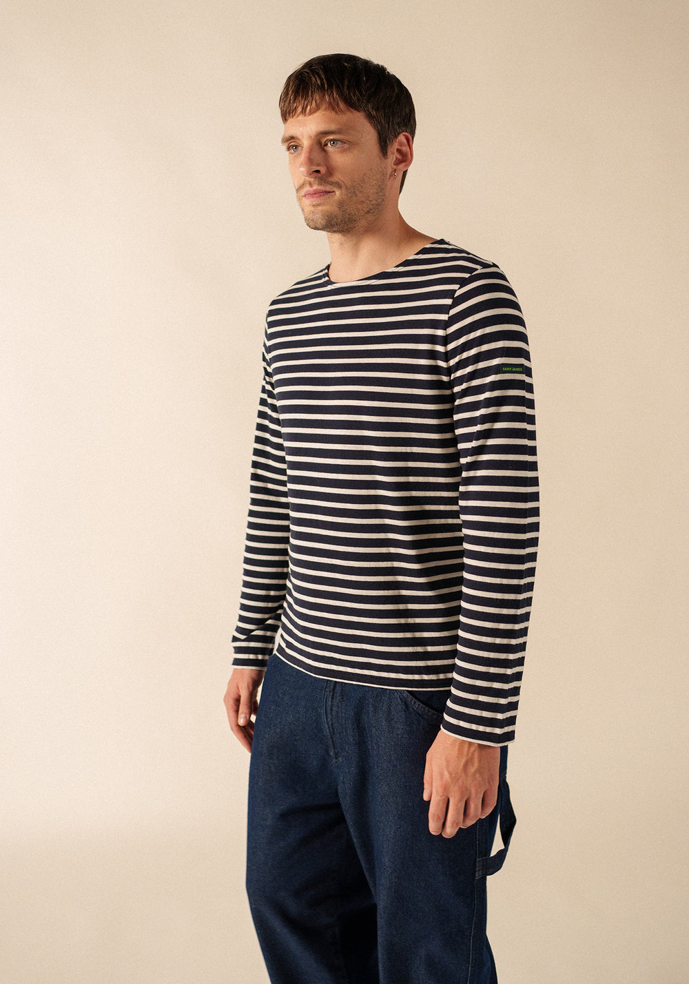 Glow-In-The-Dark Minquiers Striped Sailor Shirt - in cotton (NAVY/PHOSPHORESCENT)