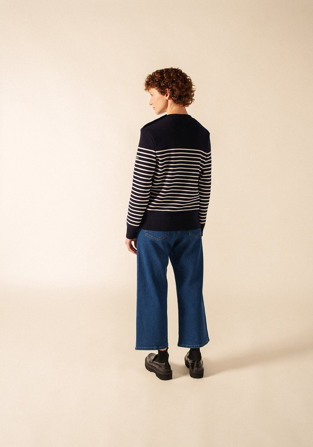 Glow-In-The-Dark Binic Striped Jumper - en lana (MARINE/PHOSPHORESCENT)