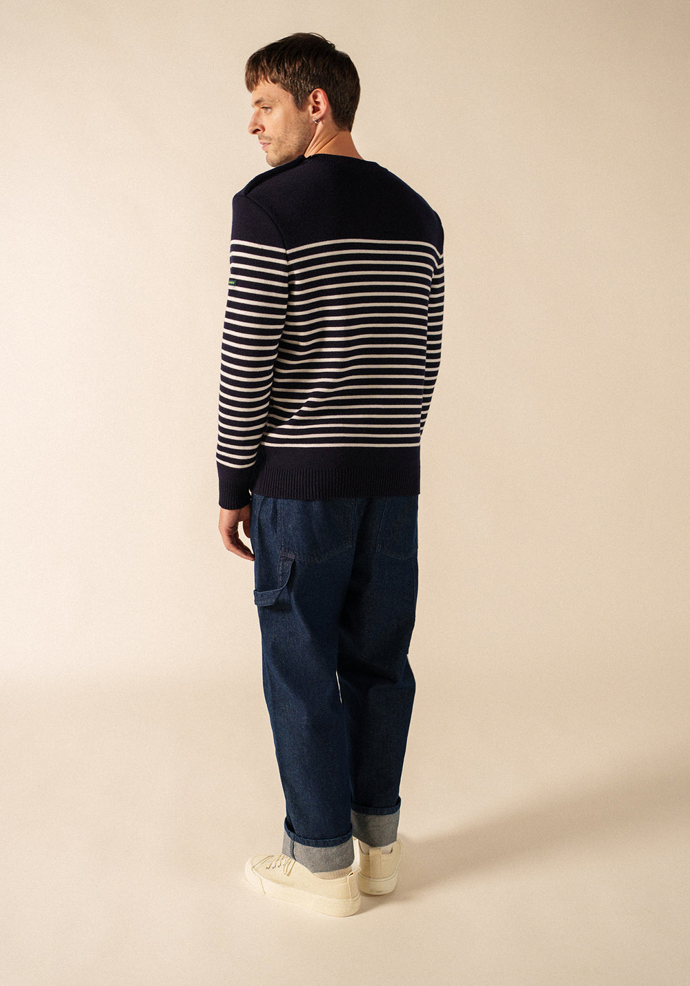 Glow-In-The-Dark Binic Striped Jumper - en lana (MARINE/PHOSPHORESCENT)