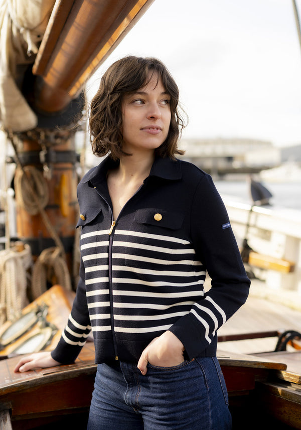 Chaqueta Richelieu a rayas x Marine nationale (AZUL MARINO/ECUME)
