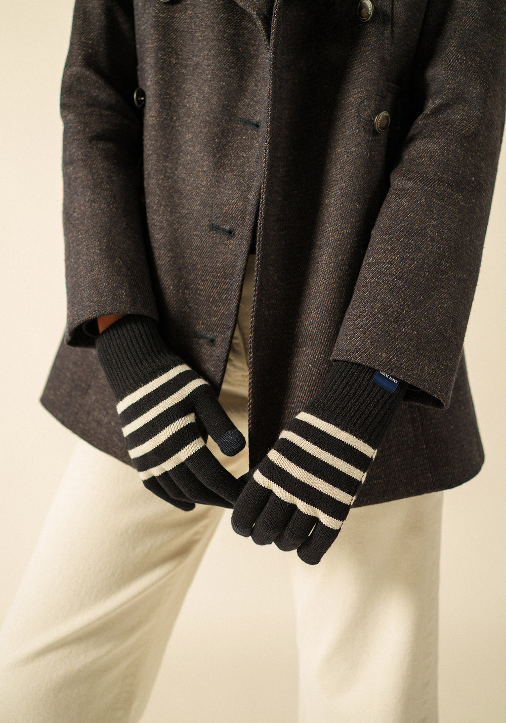Touchscreen gloves (NAVY/ECUME)