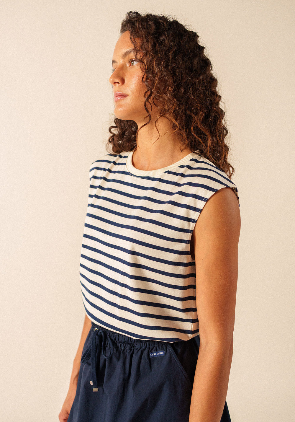 Camiseta Banyuls (ECRU/MARINE)