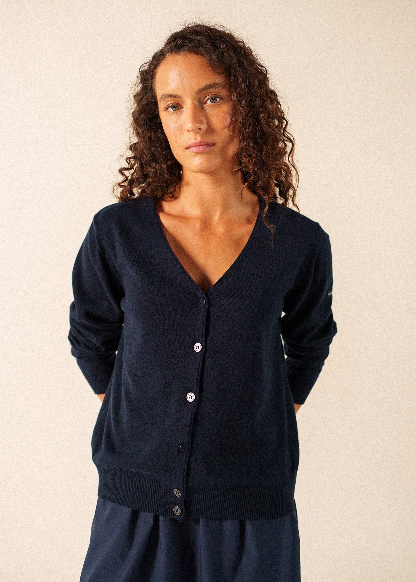 SAINT JAMES ブルー Vネックカーディガン Tavira Cardigan - V-neck - Women • SAINT JAMES [EU]