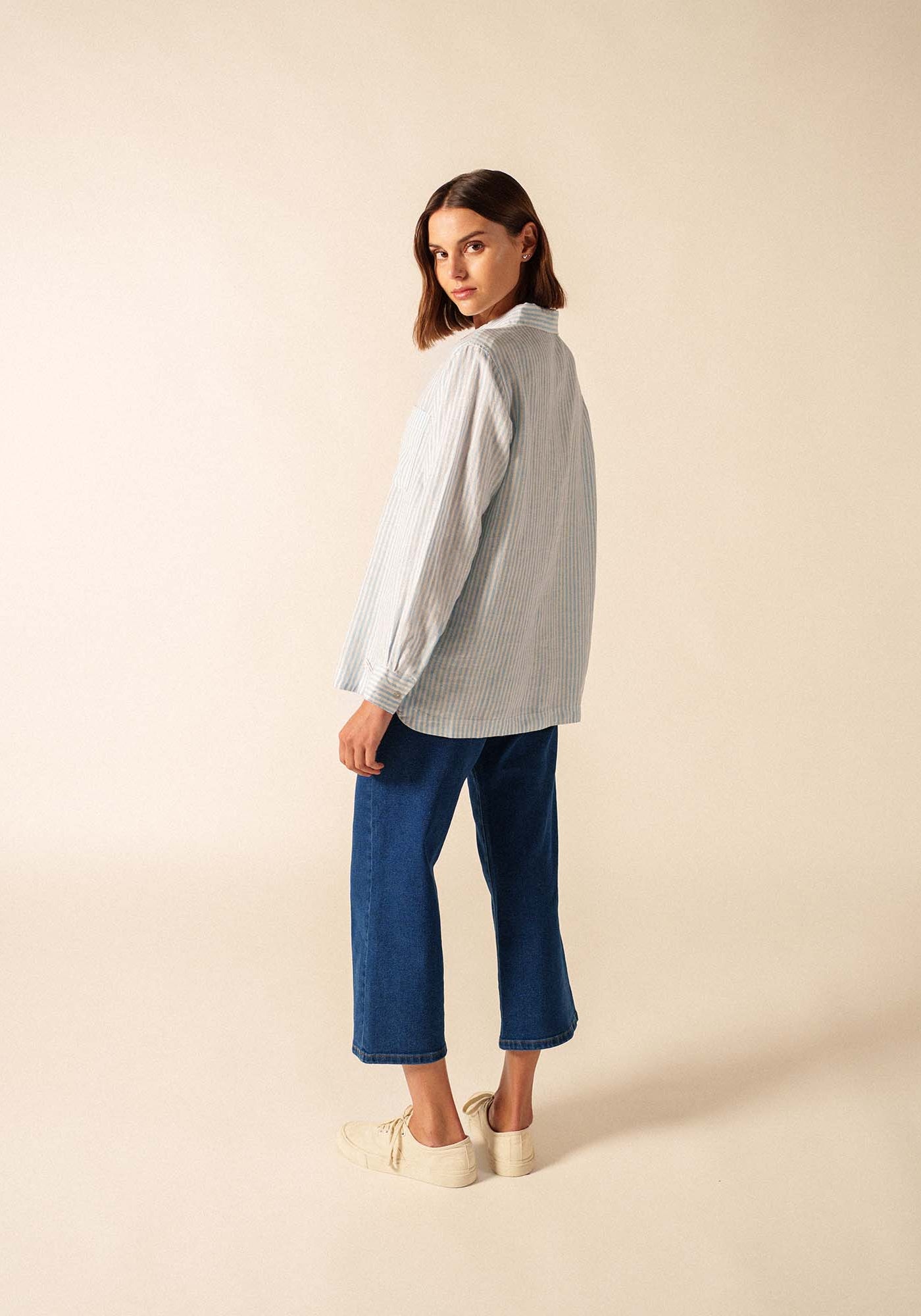 Camisa Charline (BLANCO/AZUL CIELO)