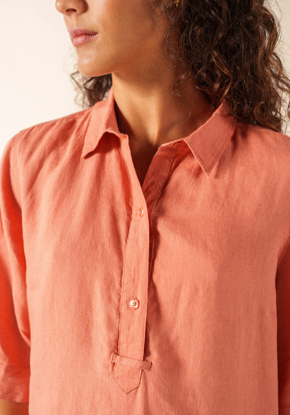 Vestido de lino Léonie (ARGILE)