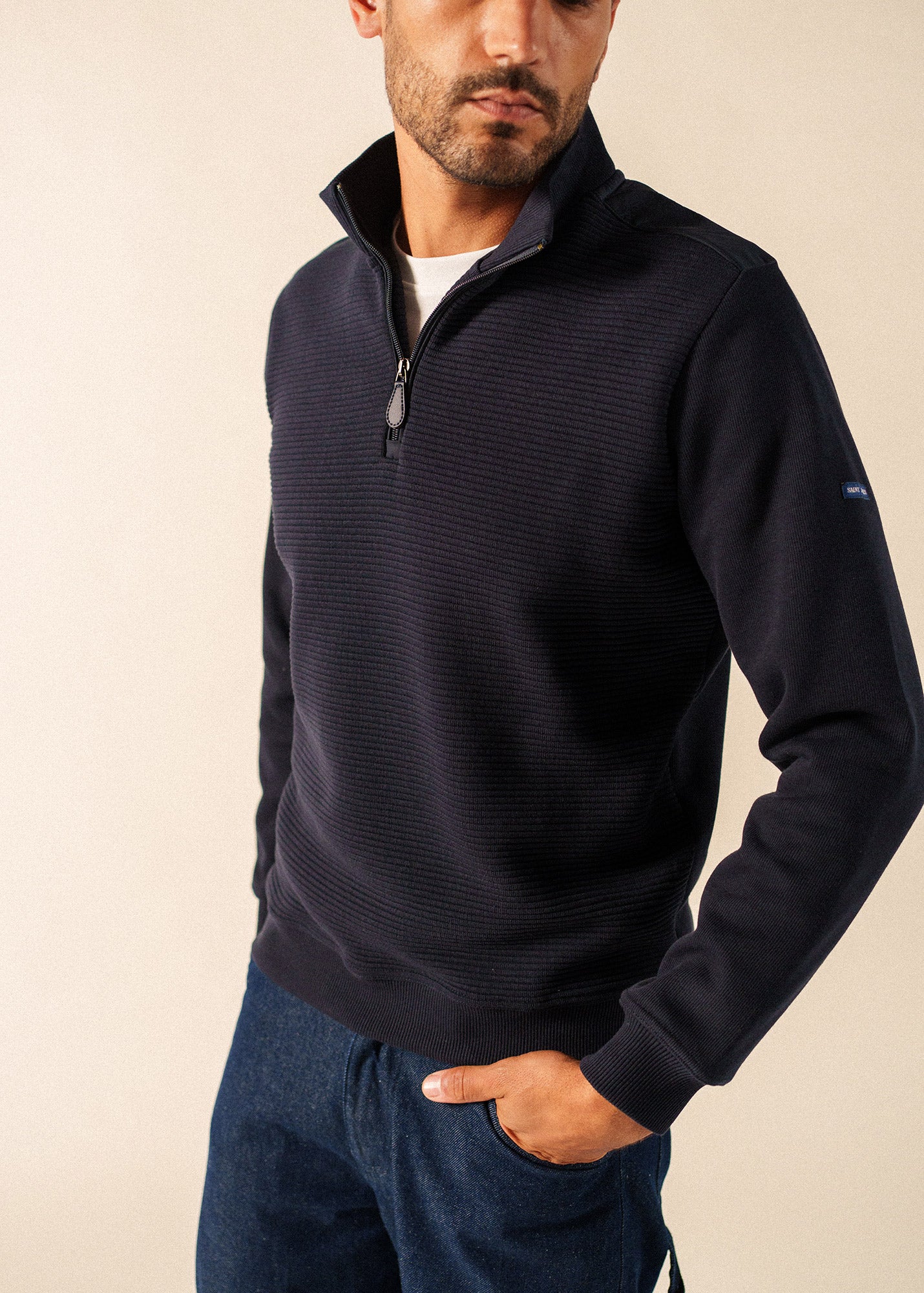 トップス Malo cashmere zip sweater Malo Jumper - zip collar - Men • SAINT JAMES [EU]