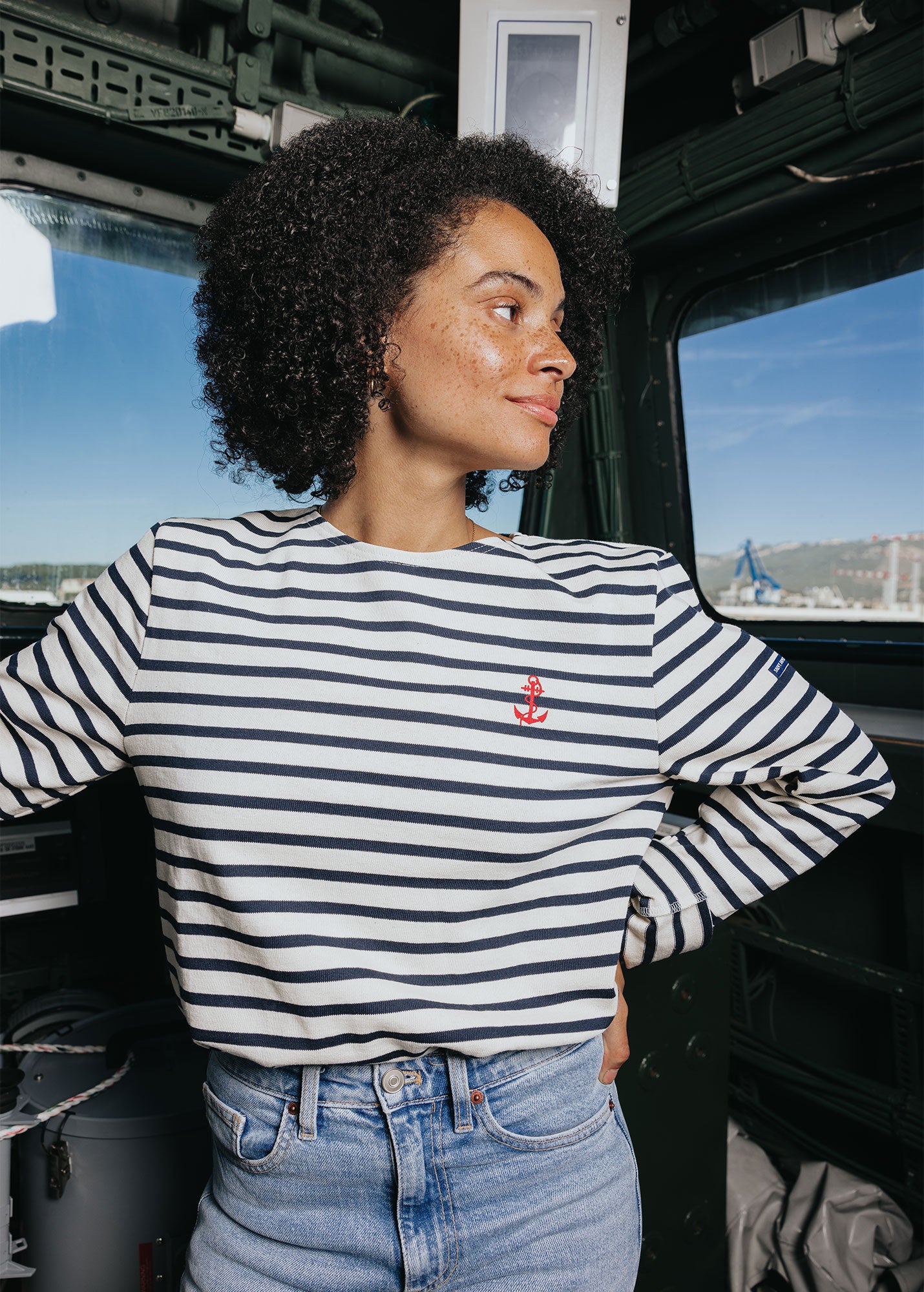 トップス SAINT JAMES NAVAL 36 Frégate Sailor Striped Shirt x Marine nationale - straight cut