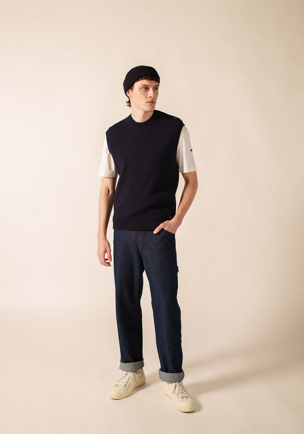 Cancale sleeveless jumper (MARINE)