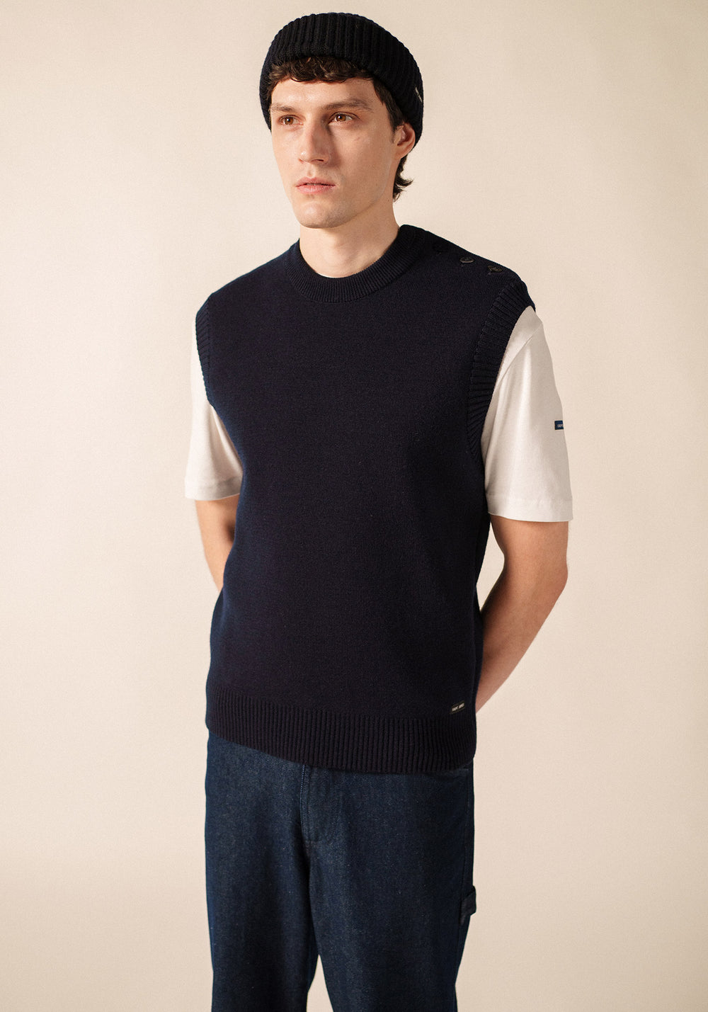 Cancale sleeveless jumper (MARINE)