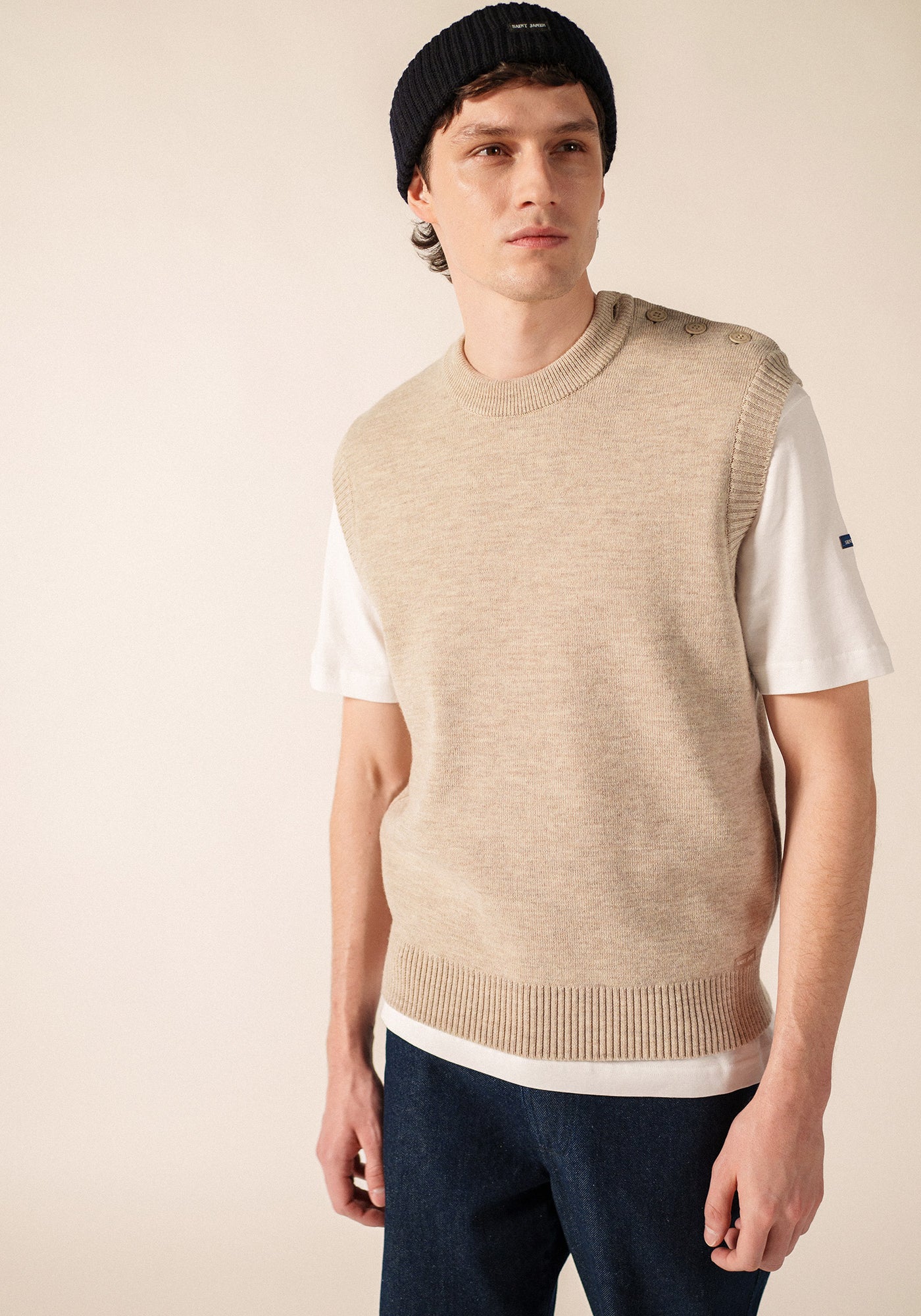 Cancale sleeveless jumper (BEIGE)