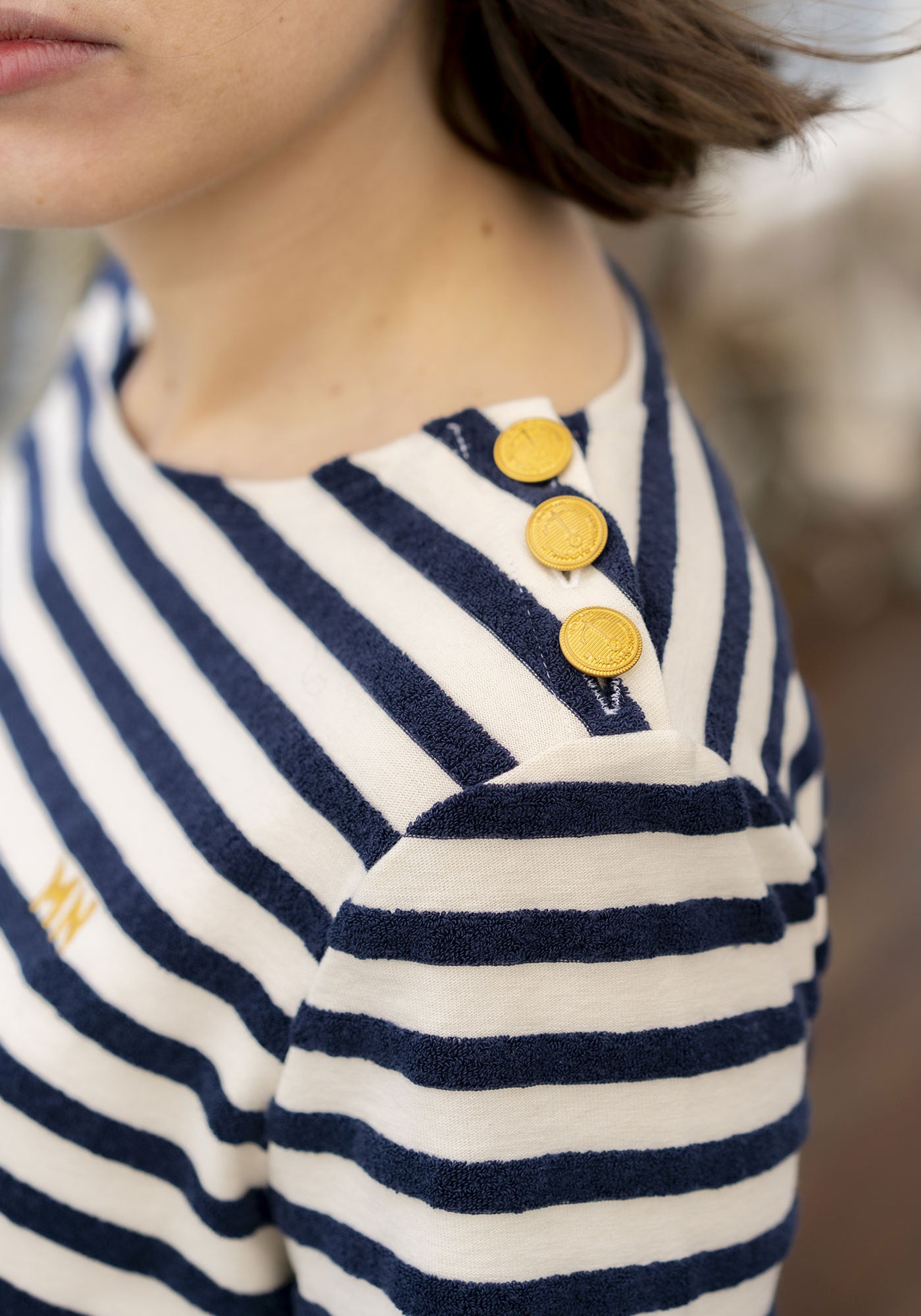 Camisa Gloire Breton x Marine Nationale (NIEVE/MARINA)