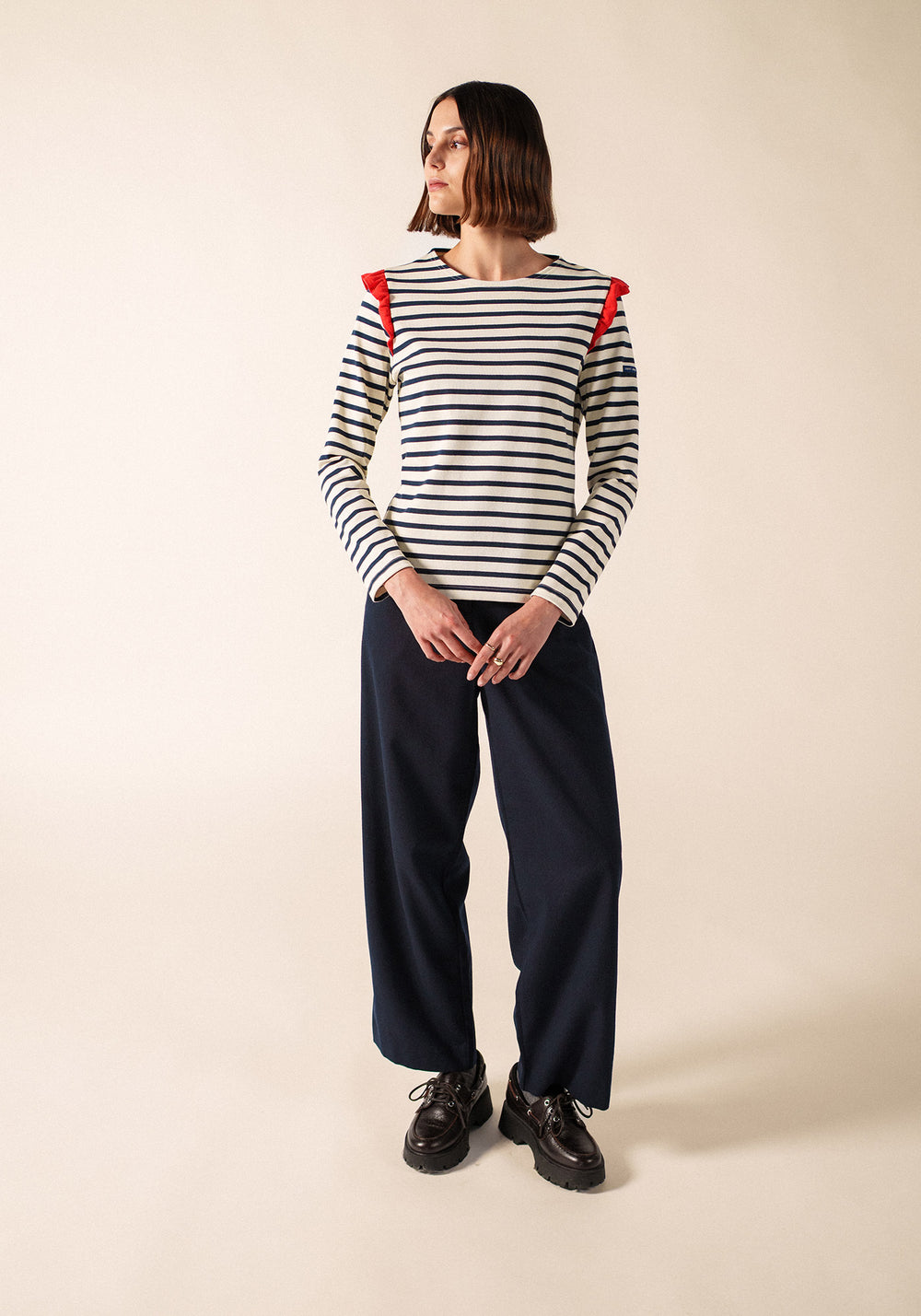 Auzat Breton Shirt (ECRU/MARINE/TULIPE)