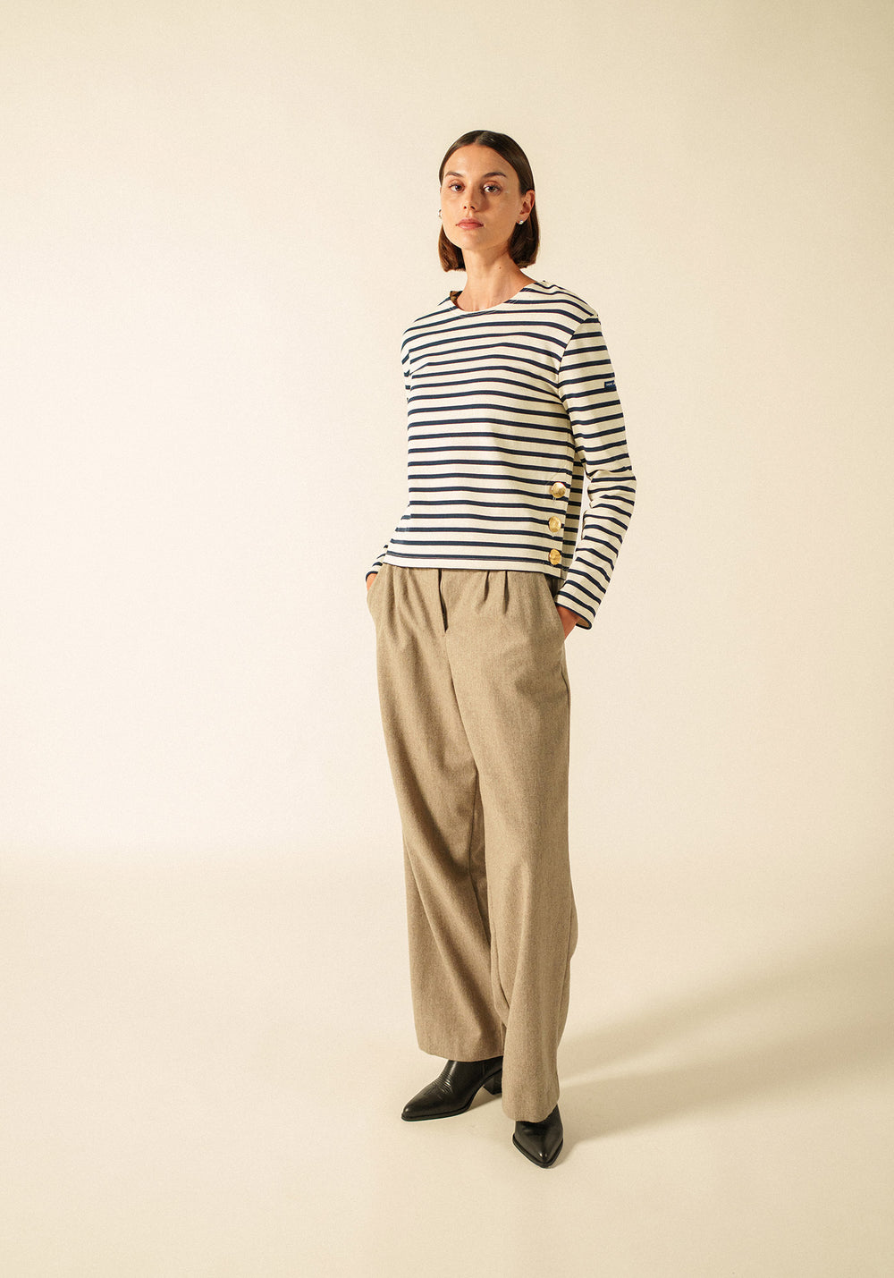 Camisa Saurat Breton (ECRU/MARINO)
