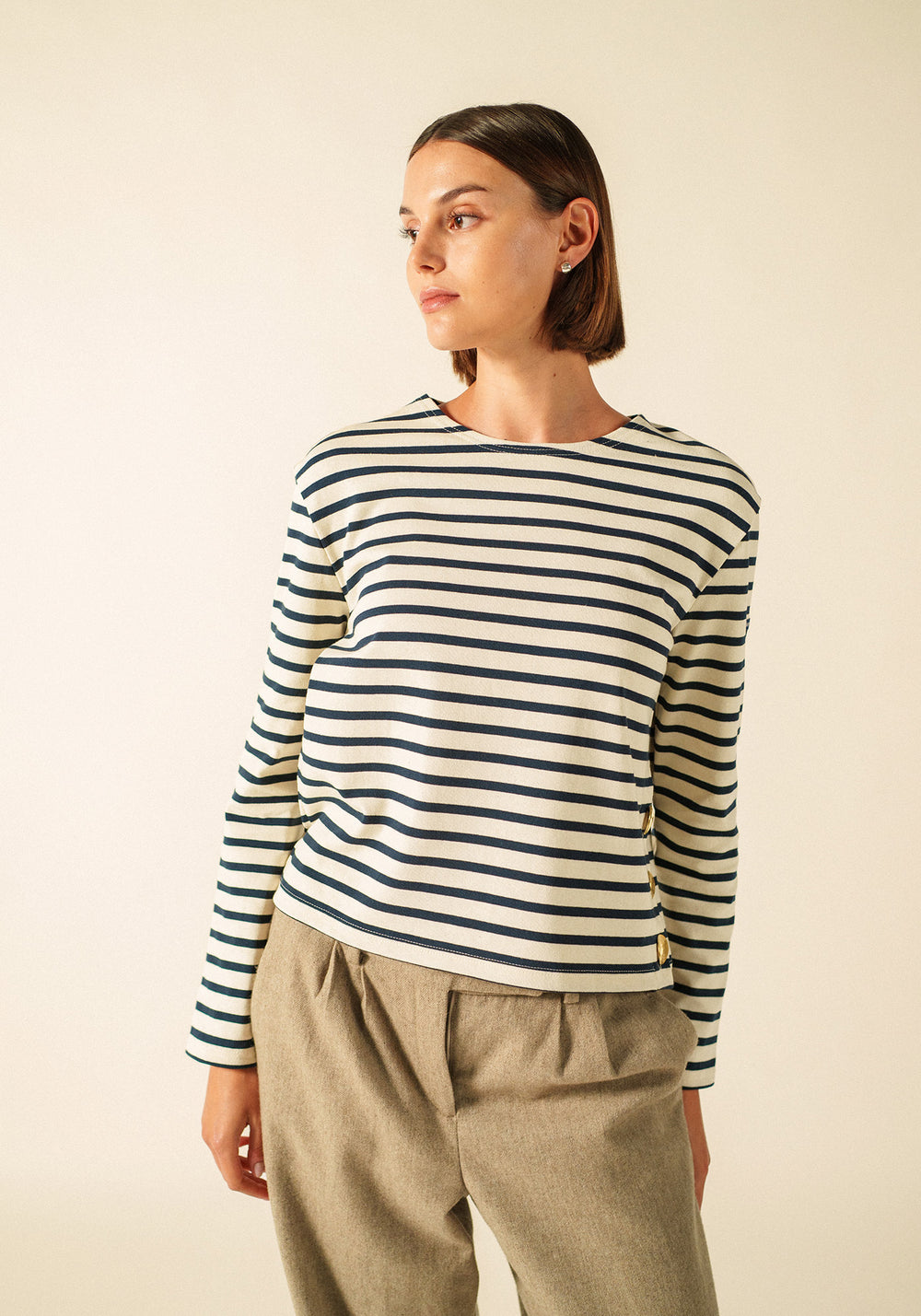 Camisa Saurat Breton (ECRU/MARINO)
