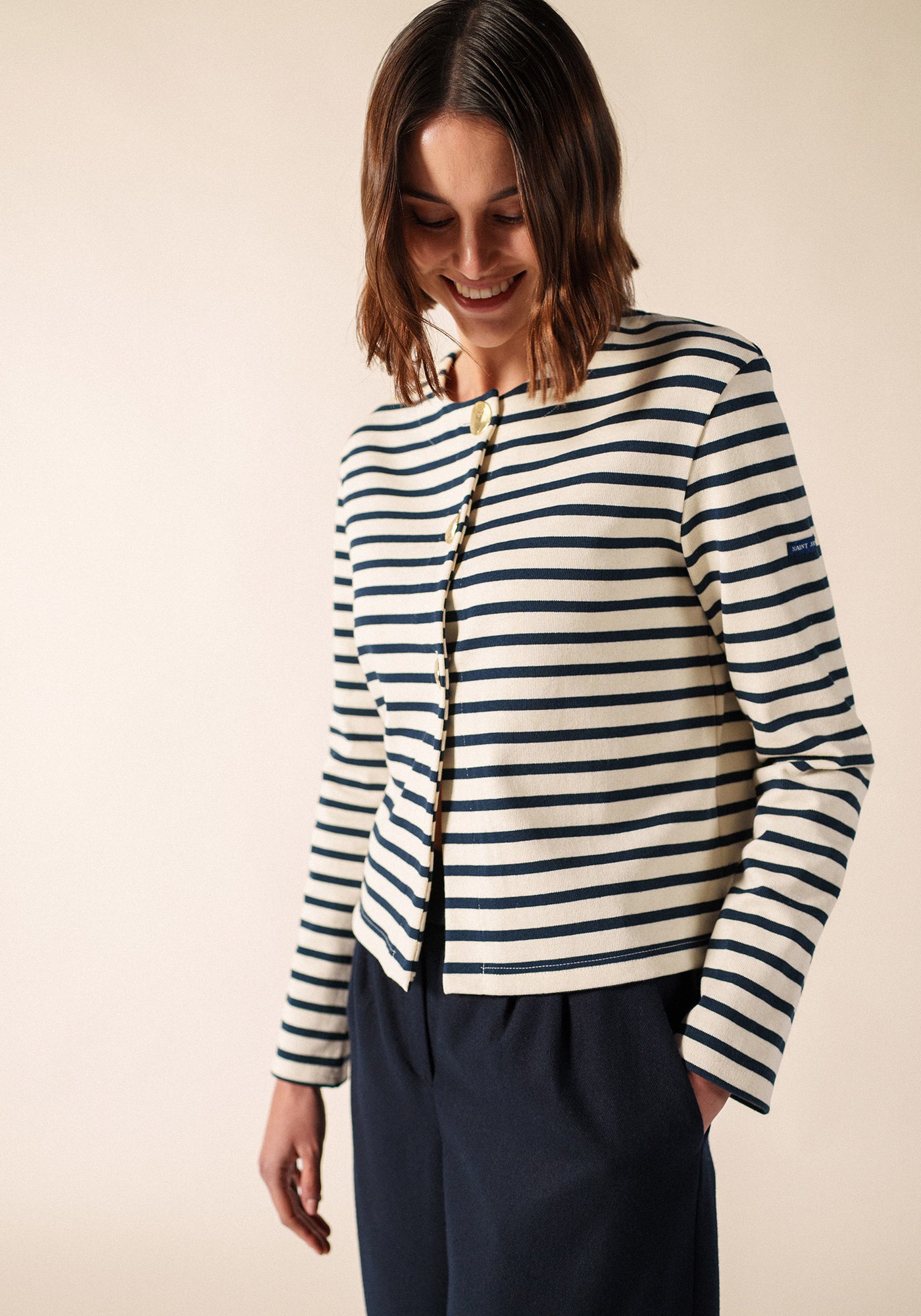 Arignac Cardigan (ECRU/MARINE)