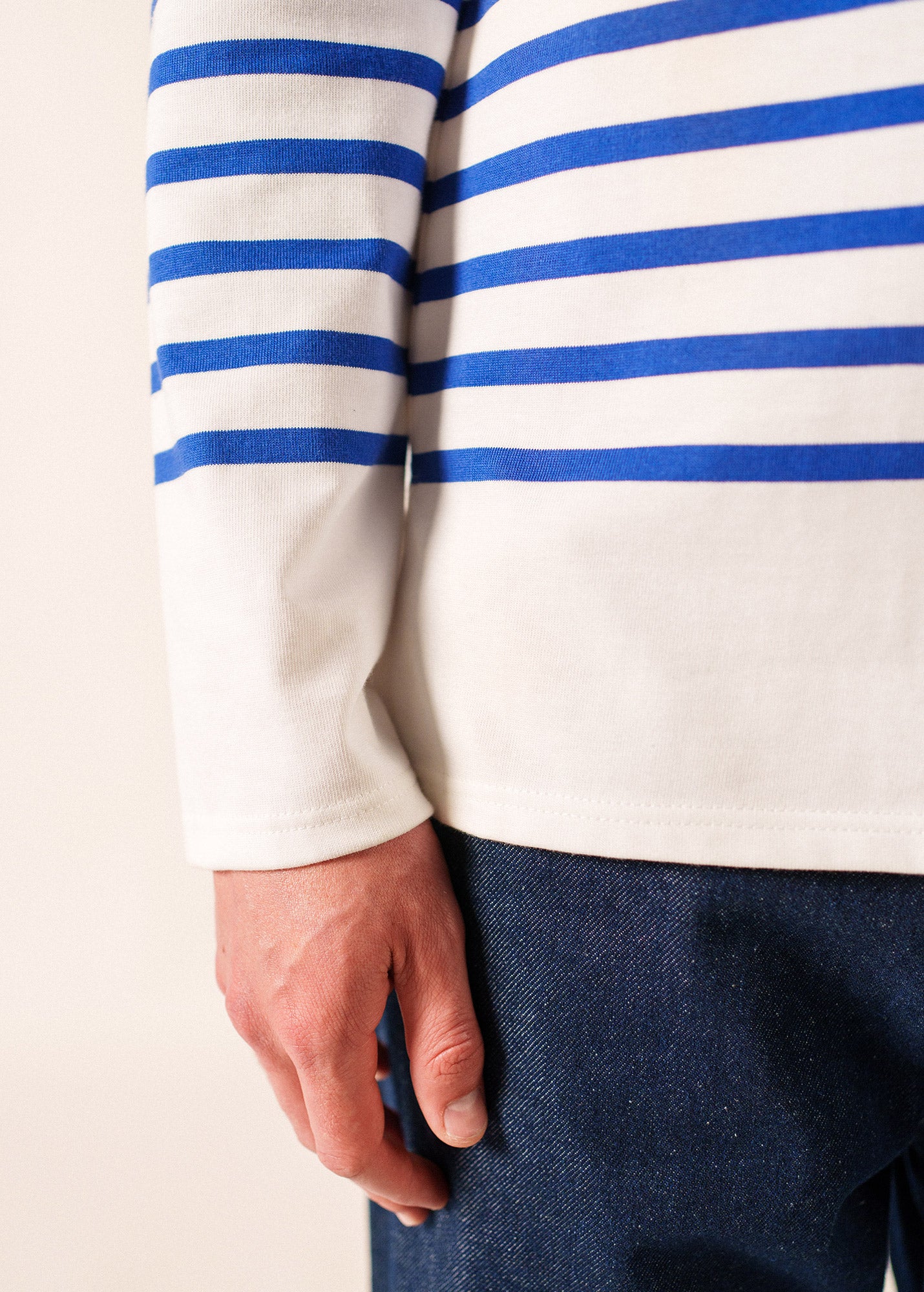 SAINT JAMES カットソー NAVAL Naval woman authentic striped sailor shirt in combed cotton