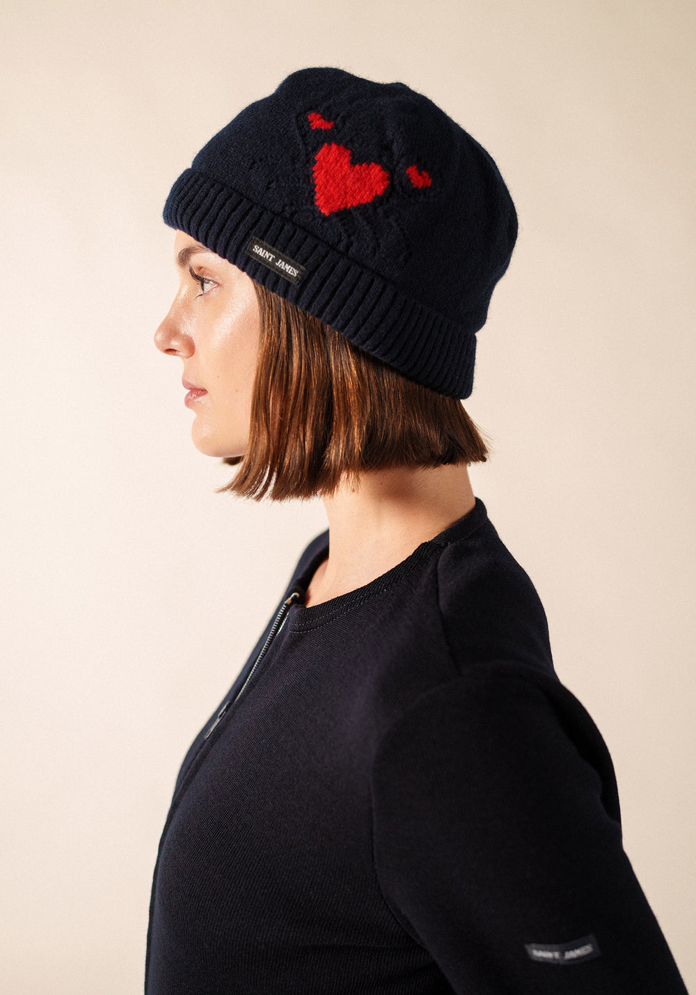Portune Beanie (NAVY/TULIPE)