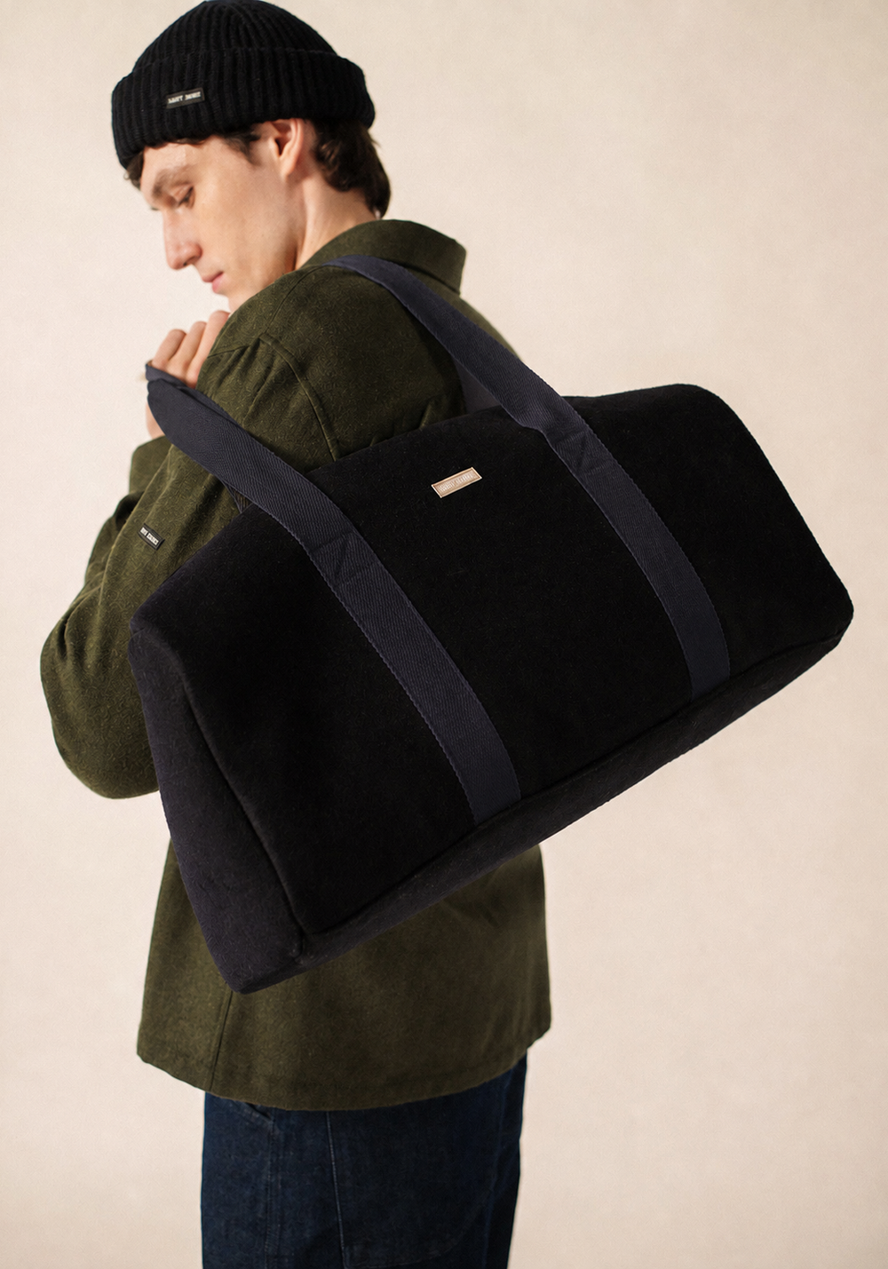 Bolsa de tela de lana (AZUL MARINO)