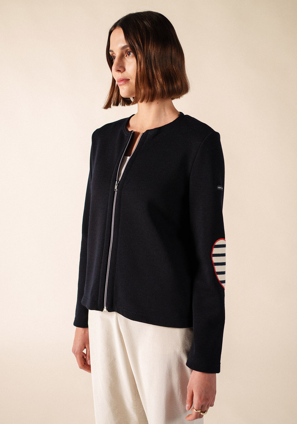Vaujany Cardigan (NAVY/ECRU/TULIPE)
