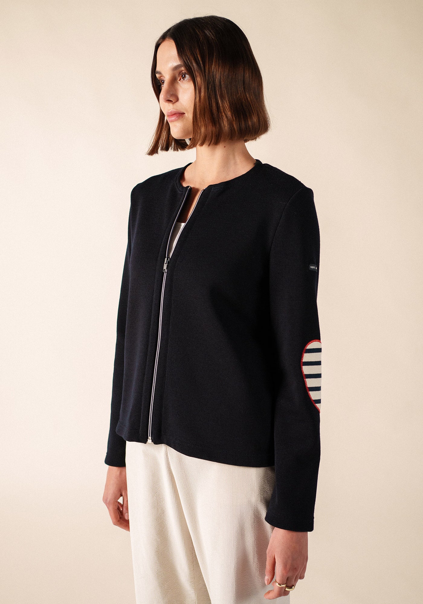 Vaujany Cardigan (NAVY/ECRU/TULIPE)