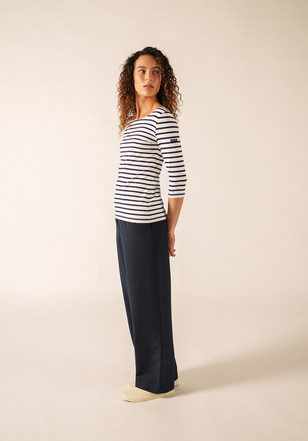 Camisa Garde-Côte Breton (NEIGE/NAVY)