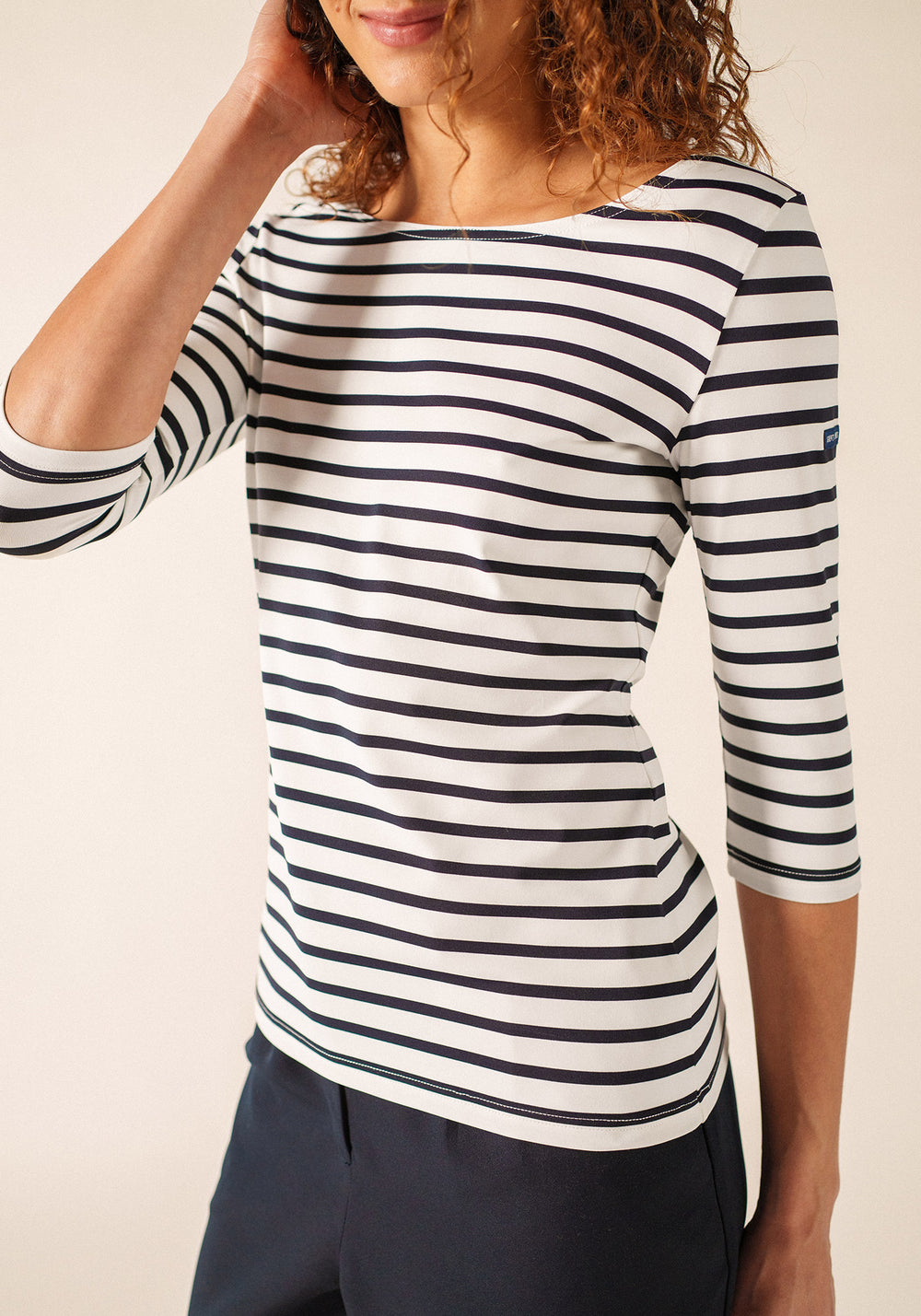 Camisa Garde-Côte Breton (NEIGE/NAVY)