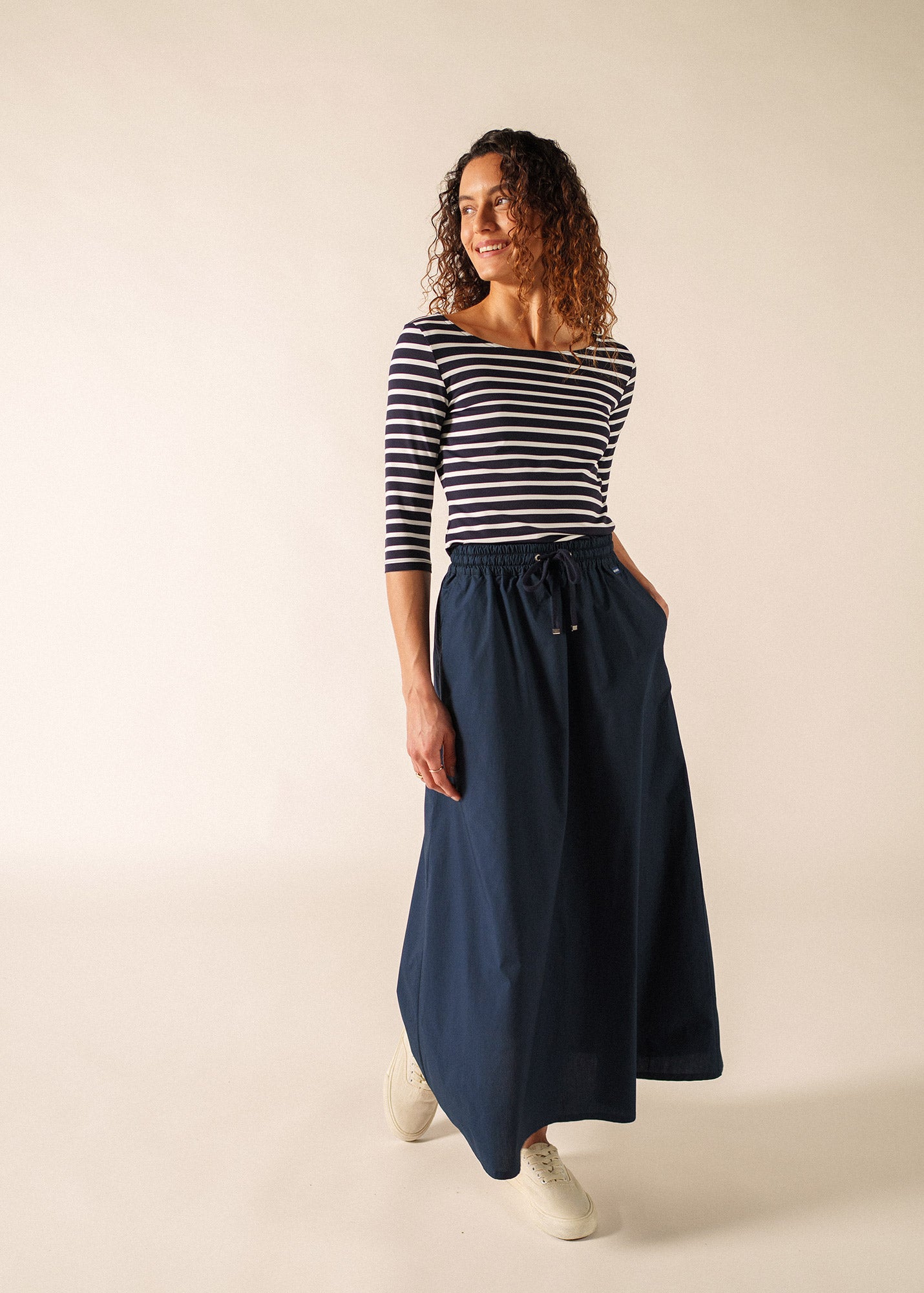 トップス Saint James 19JC OUESS RUGBY T6 Garde Côte anti-UV striped sailor shirt 3/4 length sleeves, in