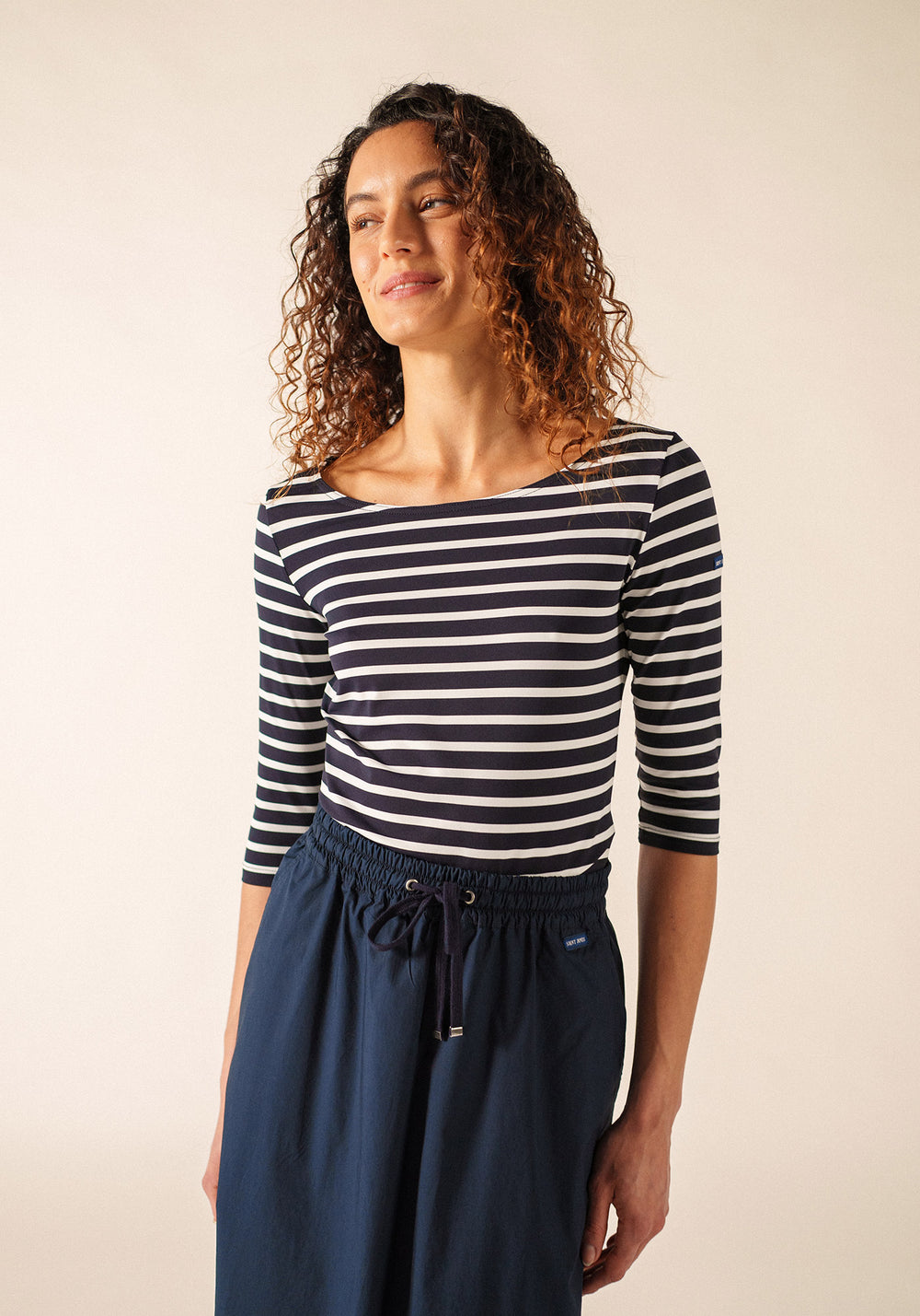 Camisa Garde-Côte Breton (NAVY/NEIGE)