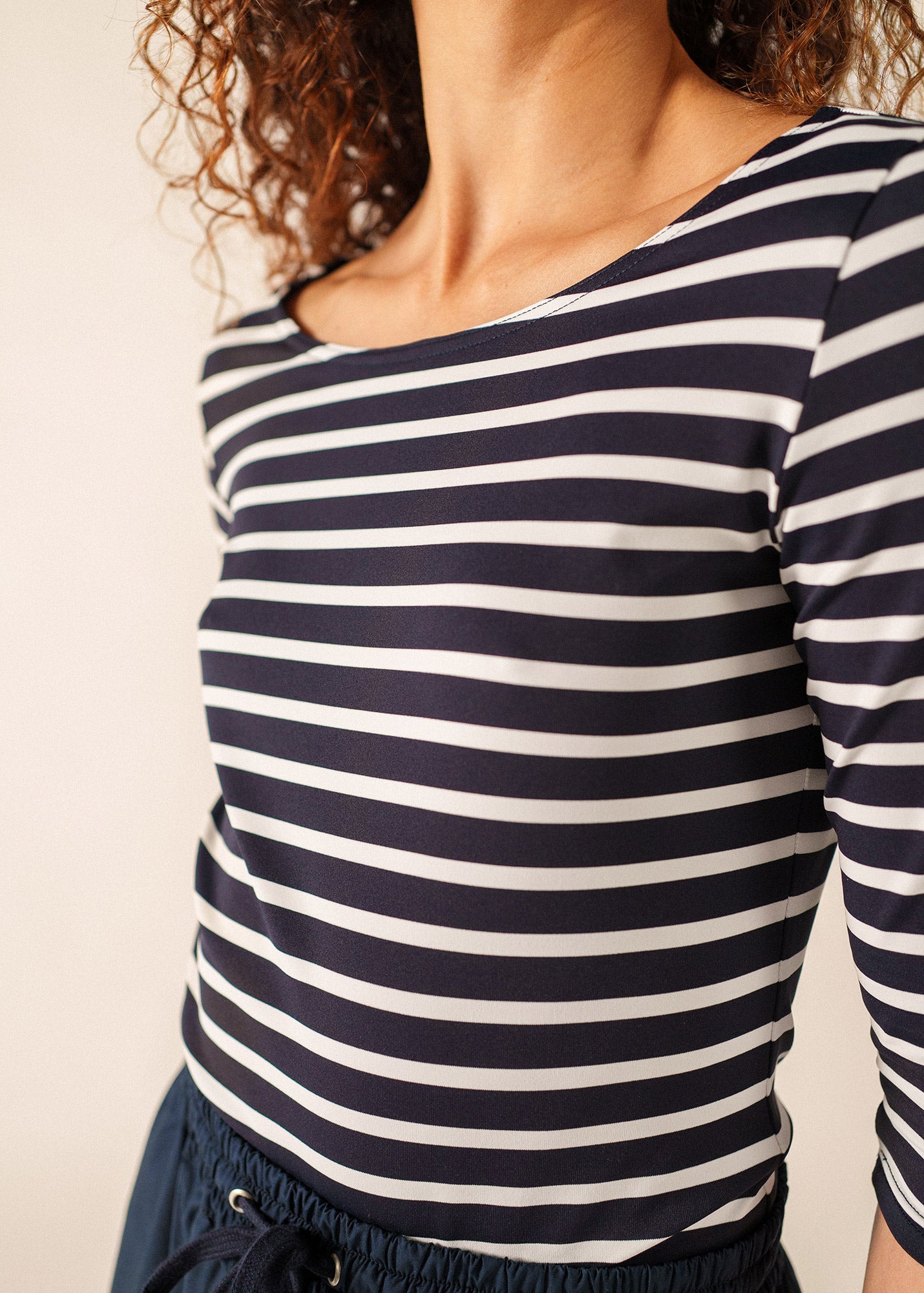 Garde Côte anti-UV striped sailor shirt 3/4 length sleeves, in