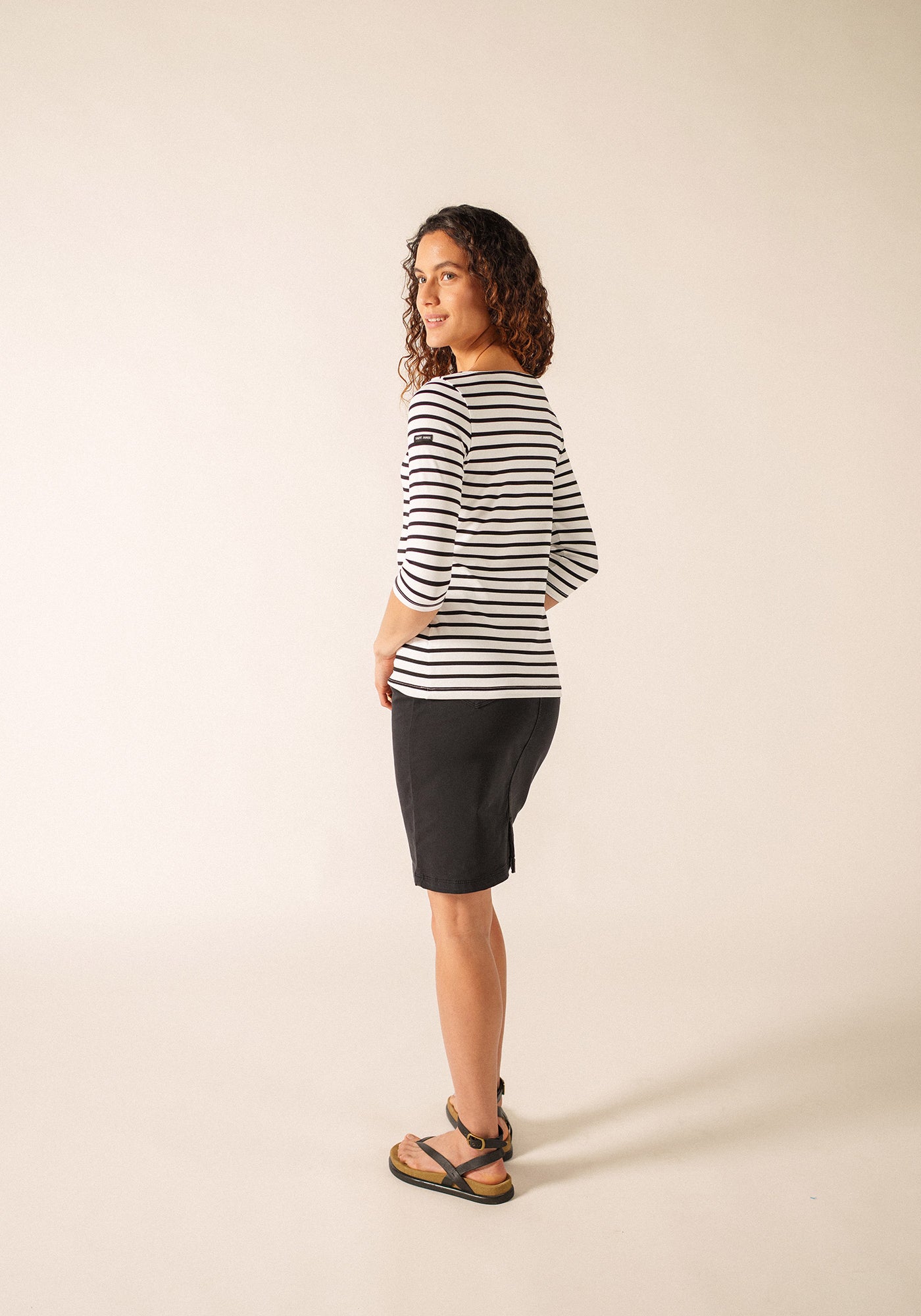 Camisa Garde-Côte Breton (NEIGE/NOIR)