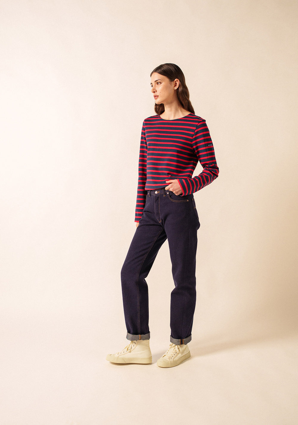 Méridien Breton shirt (MARINE/TULIPE)