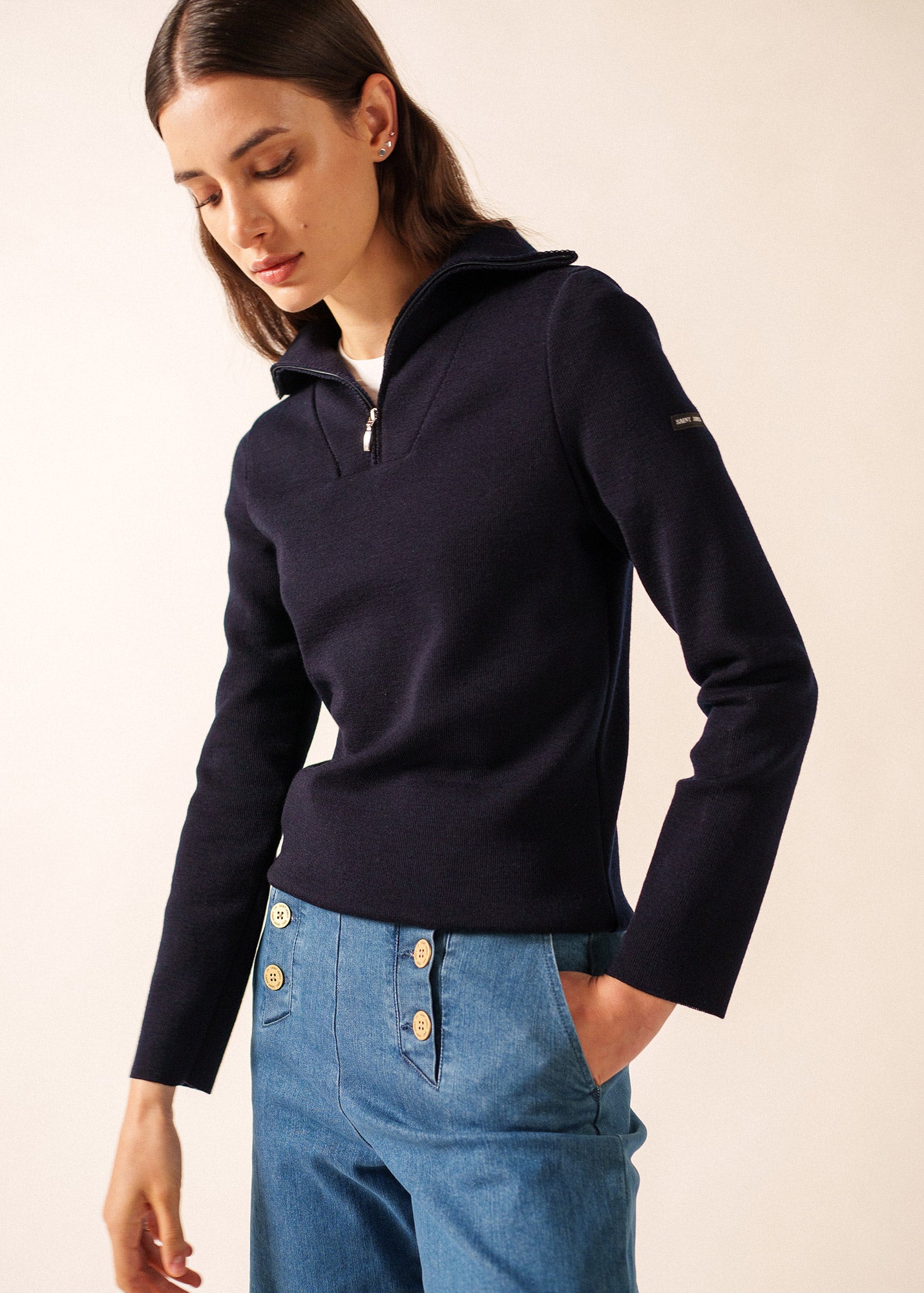 Passerelle trucker jumper in wool | SAINT JAMES Official