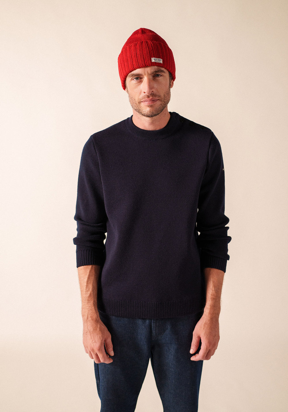 Gorro Barbaresque con vuelta - en punto de lana (MEDOC)