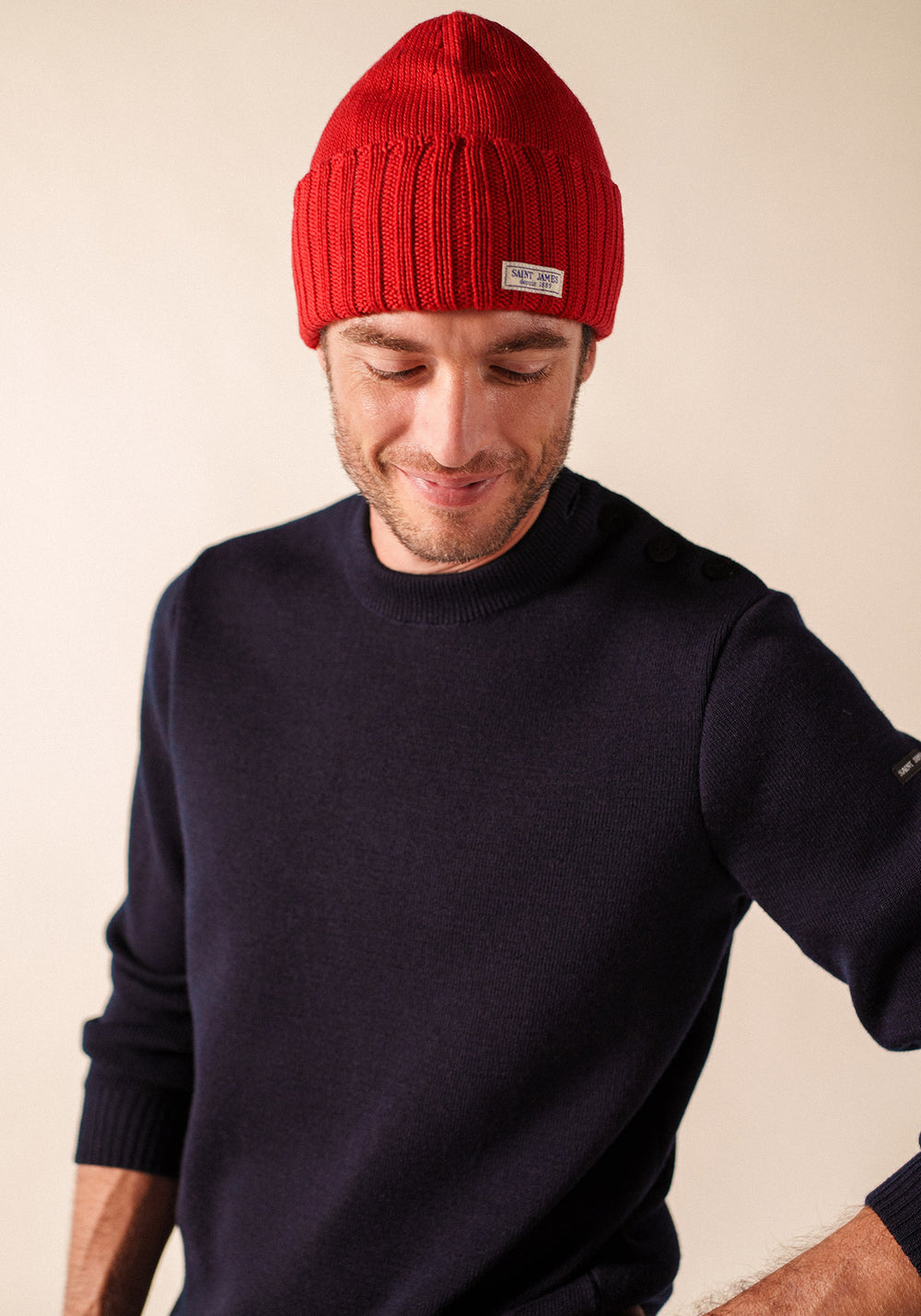 Gorro Barbaresque con vuelta - en punto de lana (MEDOC)
